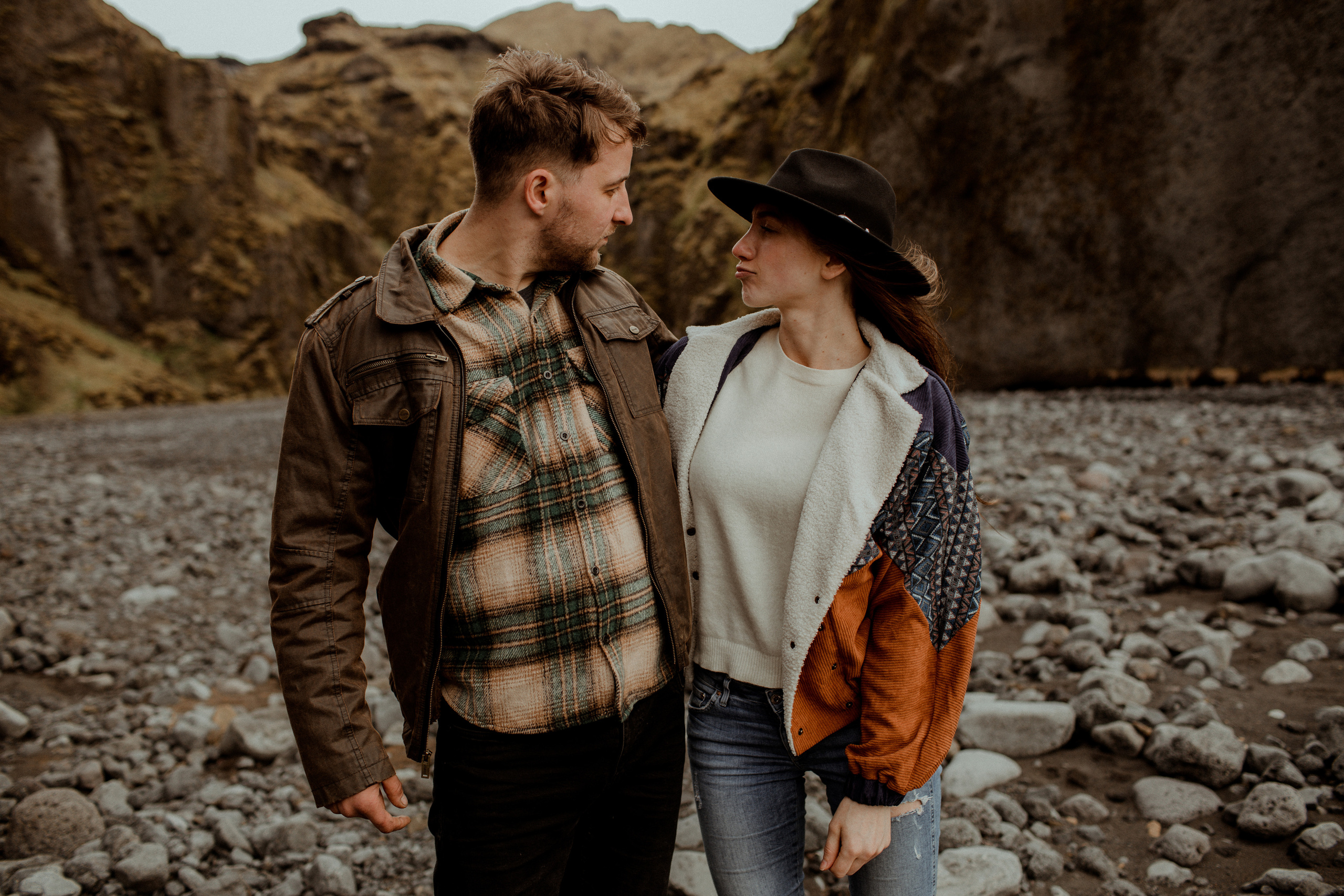 Hiking photoshoot in highlands of Iceland. Iceland elopement photographer & videographer
