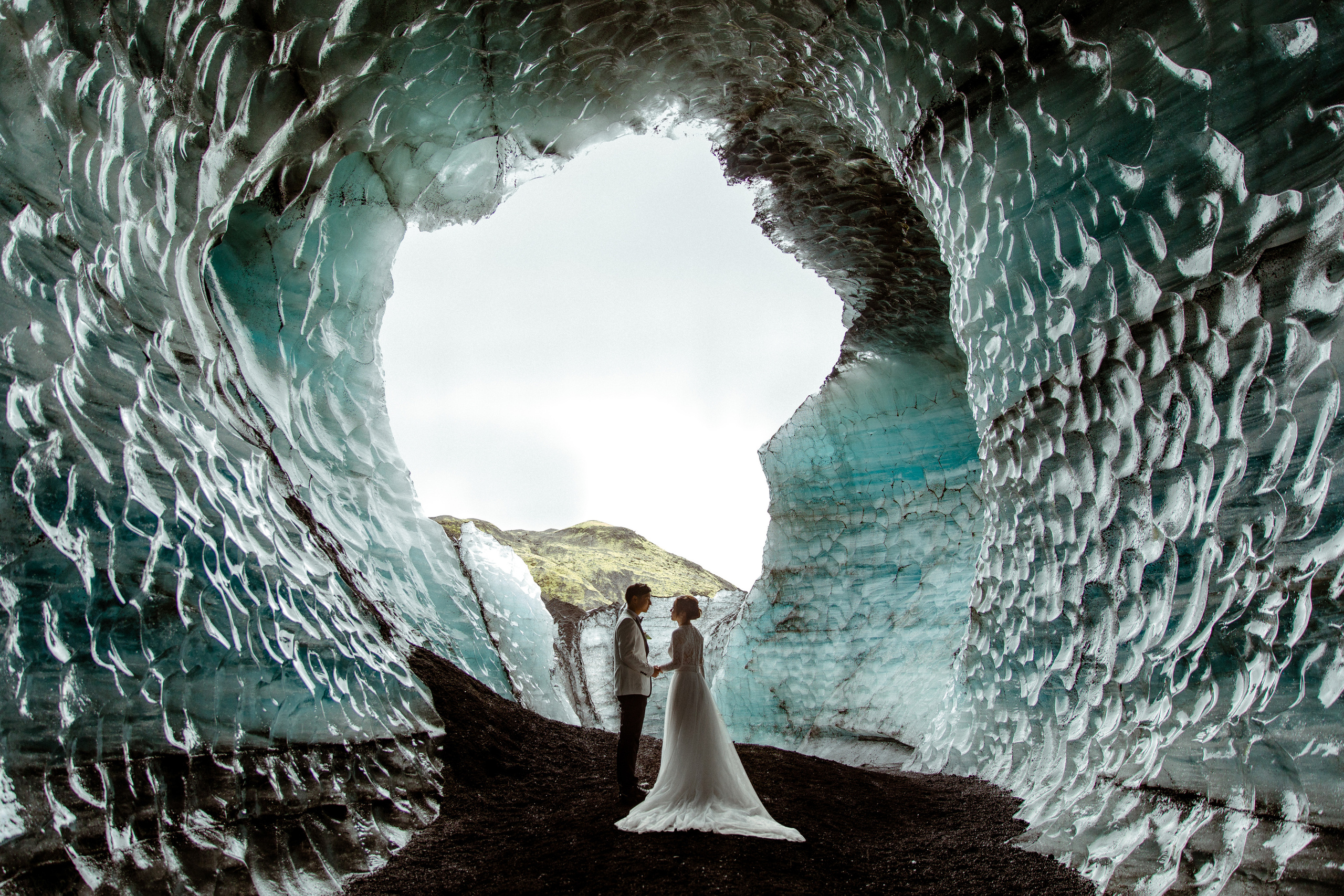 Adventure Ice Cave Elopement in Iceland. Iceland elopement photographer & videographer