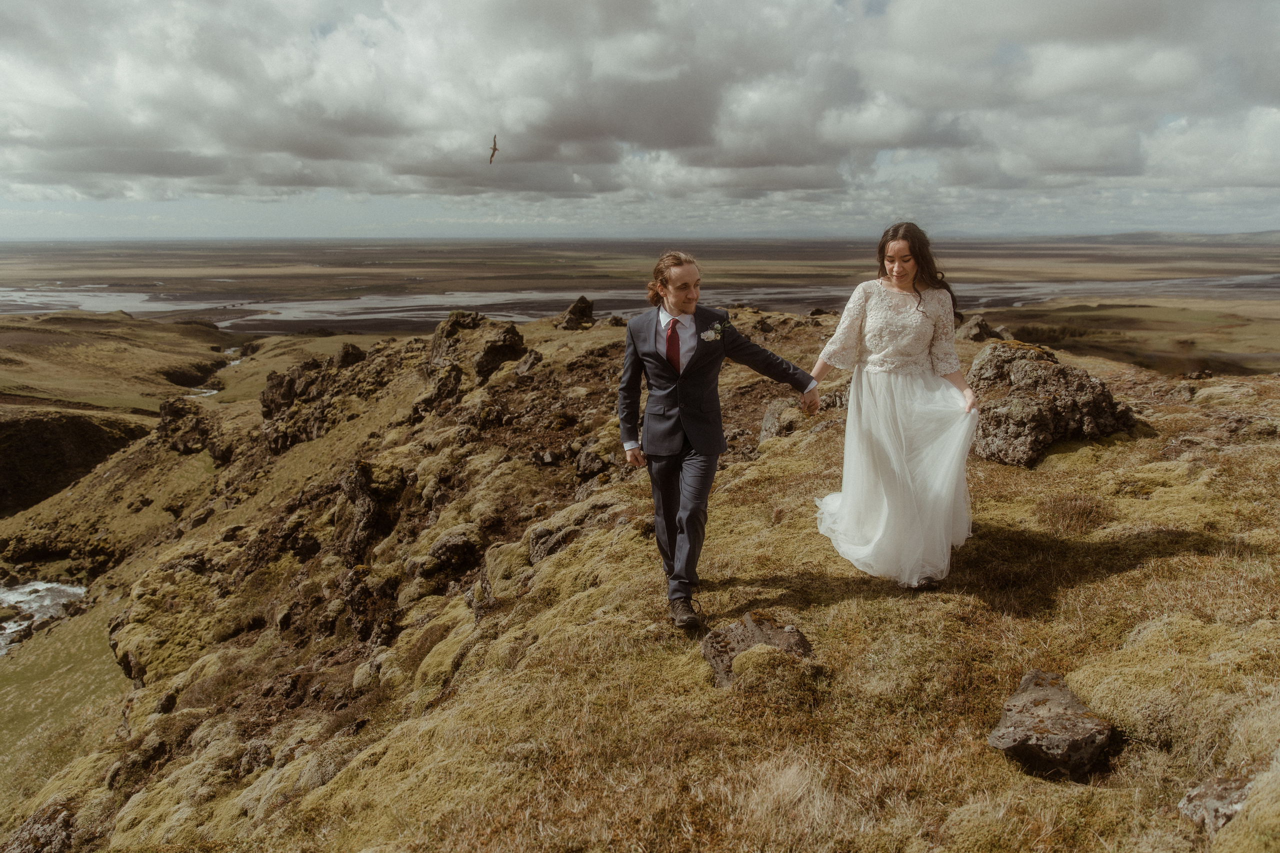 Hiking Iceland Elopement. Iceland elopement photographer & videographer