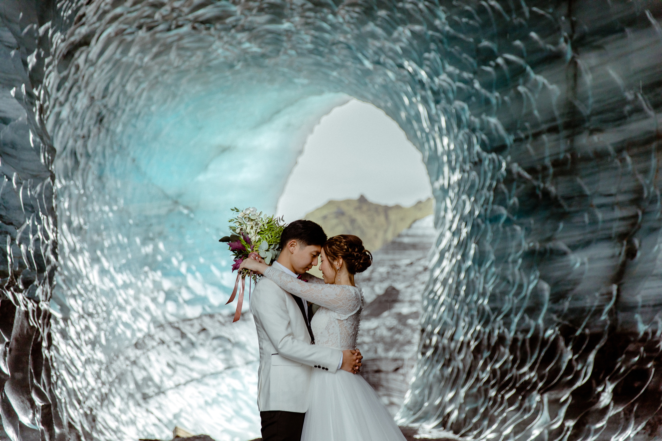 Adventure Ice Cave Elopement in Iceland. Iceland elopement photographer & videographer