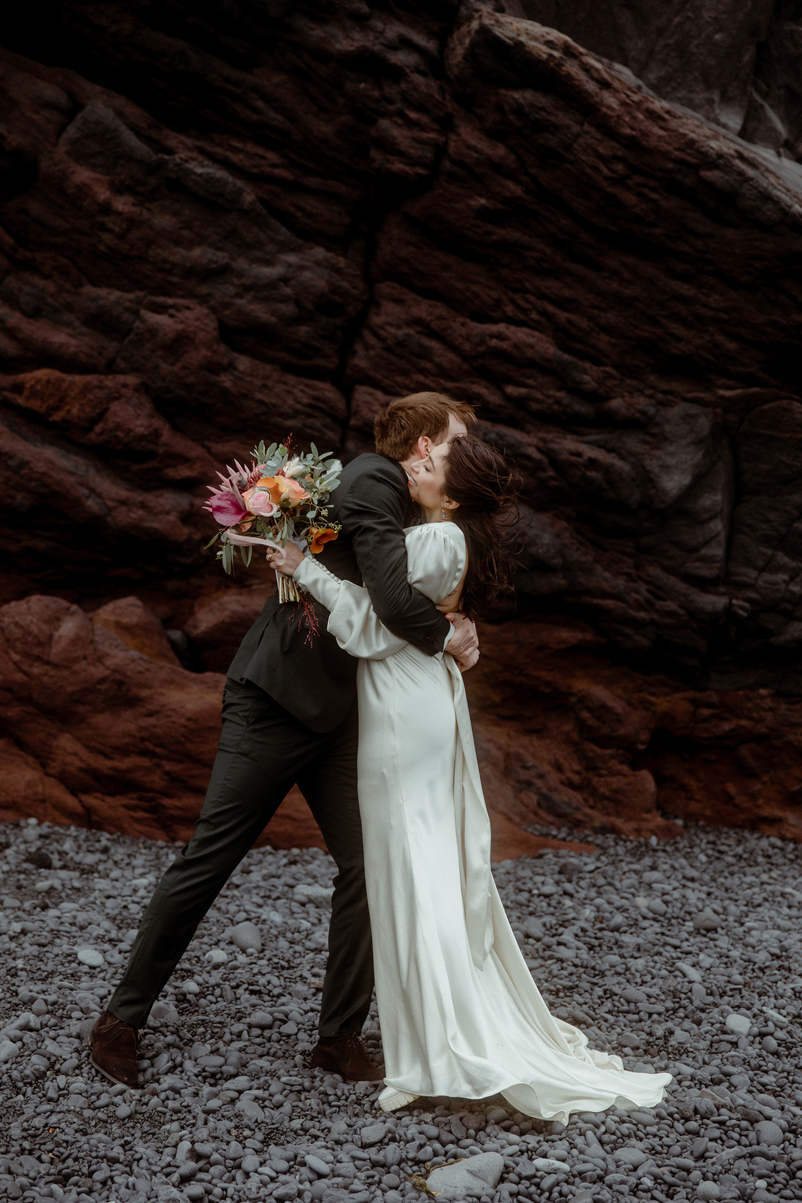 Elopement at Snaefellsnes Iceland | Wedding photos with Icelandic horses. Iceland elopement photographer & videographer