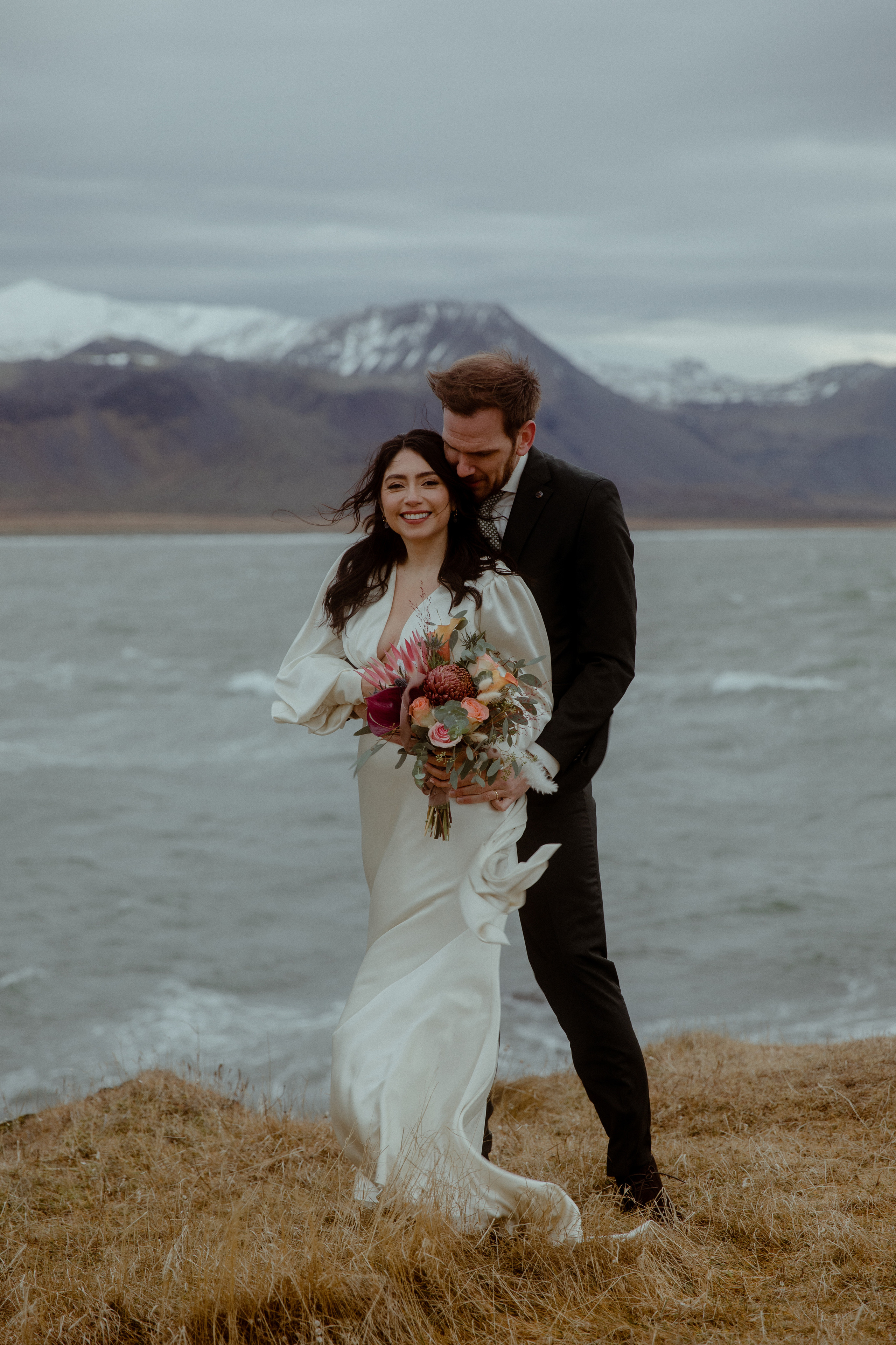 Elopement at Snaefellsnes Iceland | Wedding photos with Icelandic horses. Iceland elopement photographer & videographer