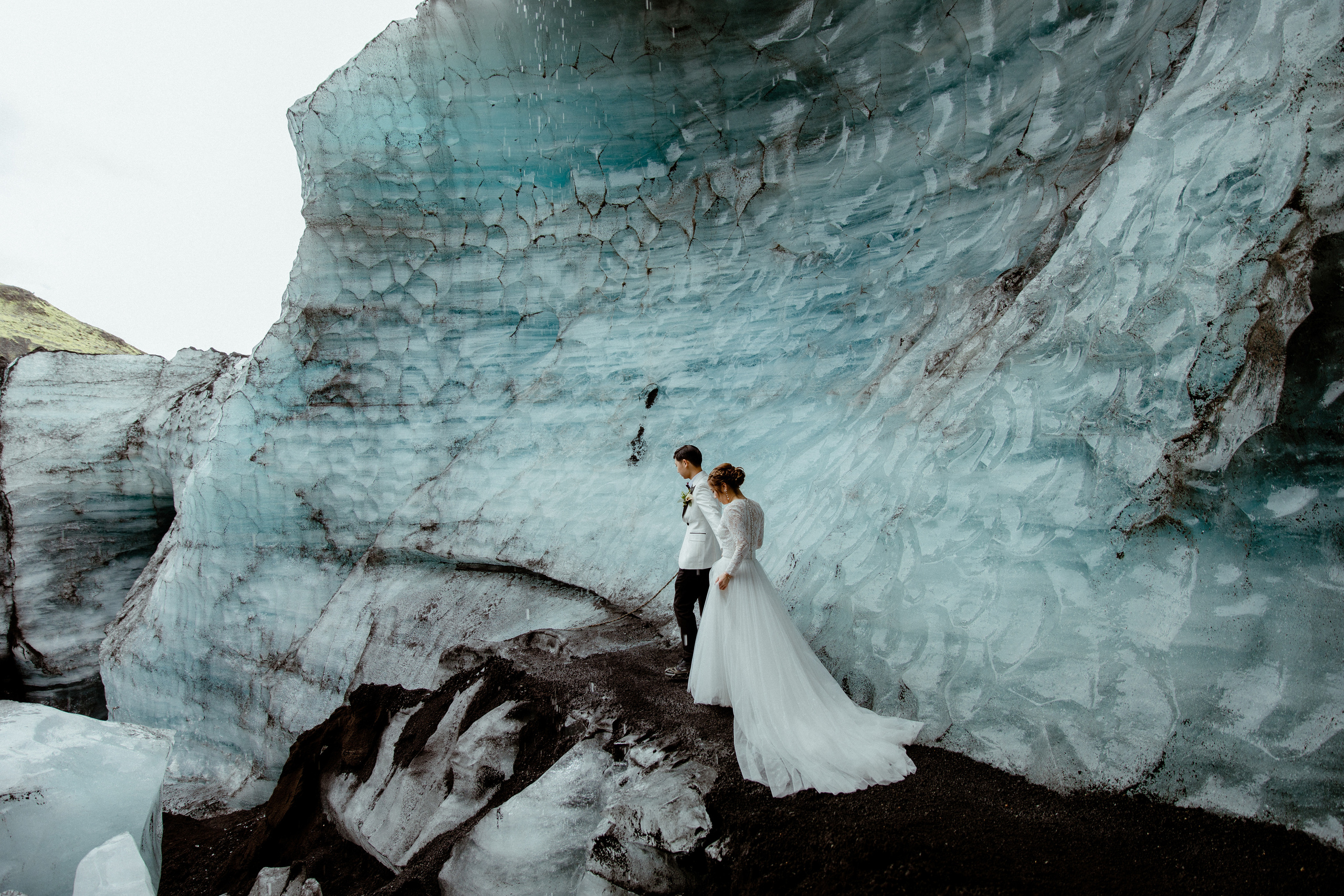 Adventure Ice Cave Elopement in Iceland. Iceland elopement photographer & videographer
