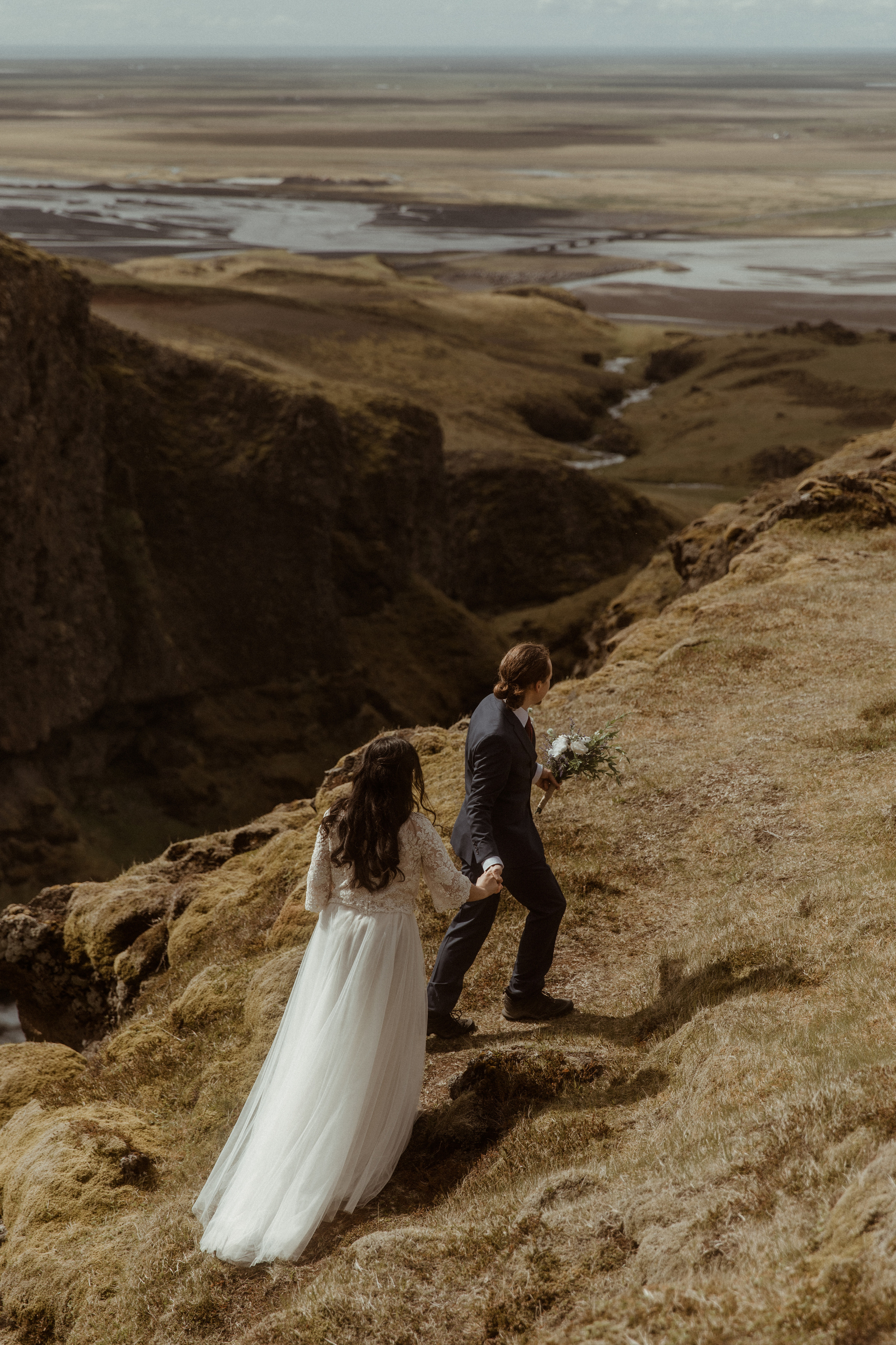 Hiking Iceland Elopement. Iceland elopement photographer & videographer