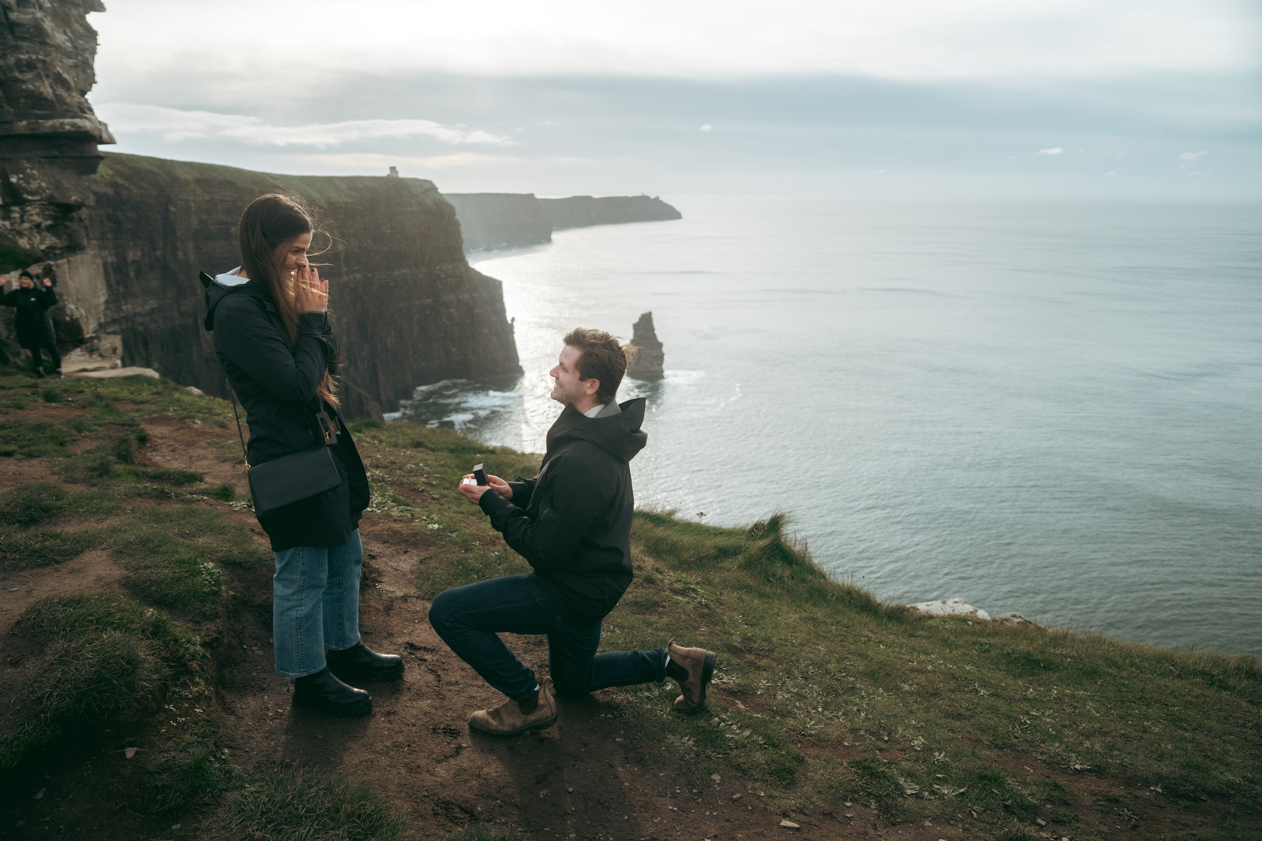 Proposal at Cliffs Moher. Wedding and family photographer Ireland