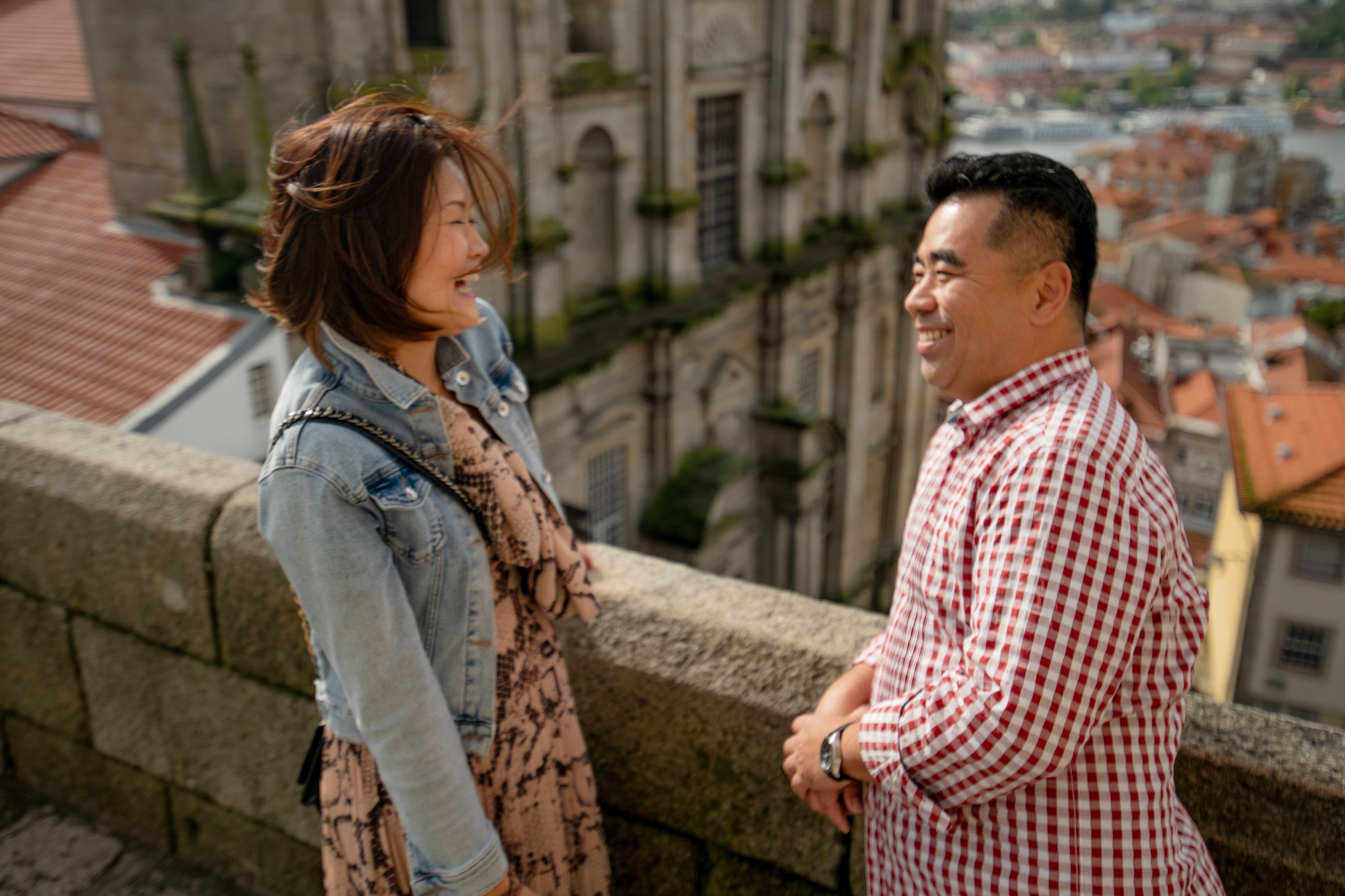 YOKE and ALFRED. Walking in Porto after the rain. Anastasiia Antoniuk portrait, family and couple photographer, Portugal