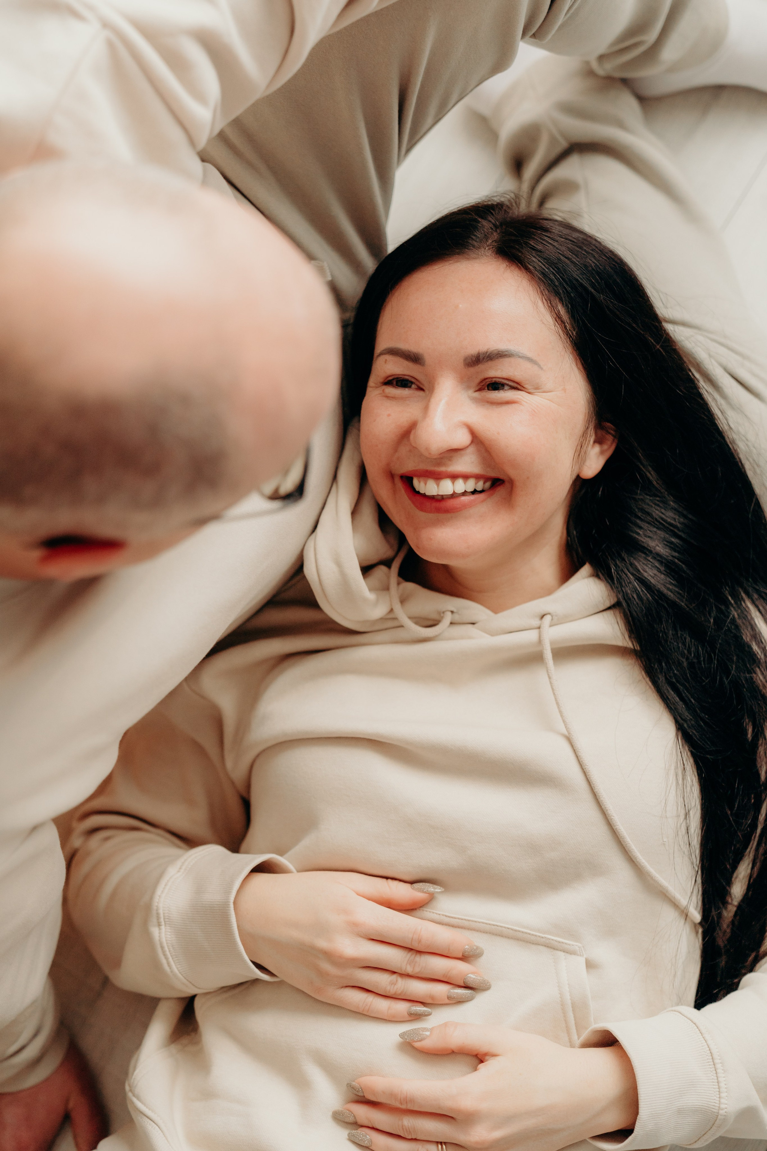 Candid photos of a couple, in-Home photo session in Washington, County Durham.