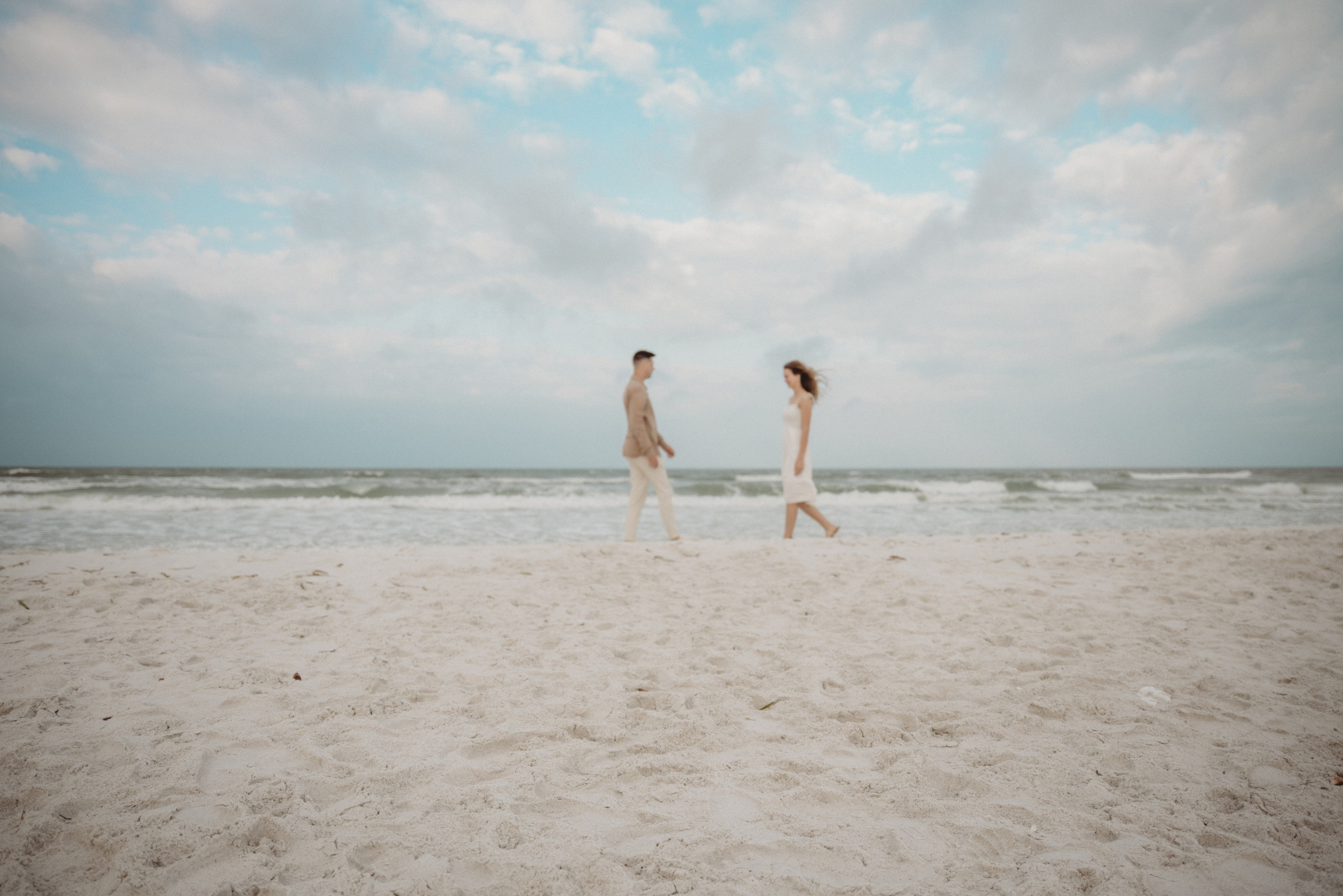 engagement photo on the Lido beach Sarasota Florida