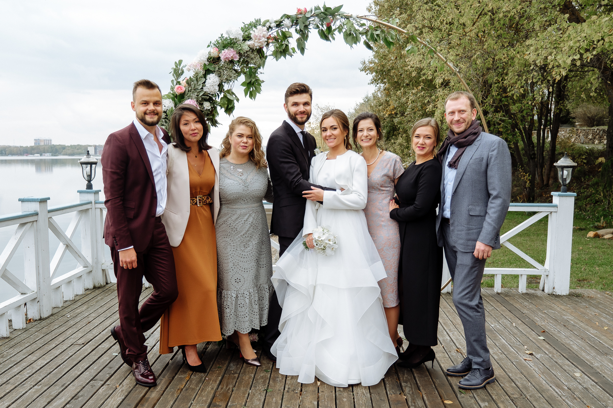 Family ceremony portrait, by Tanya Bodgan, Bude wedding photography.