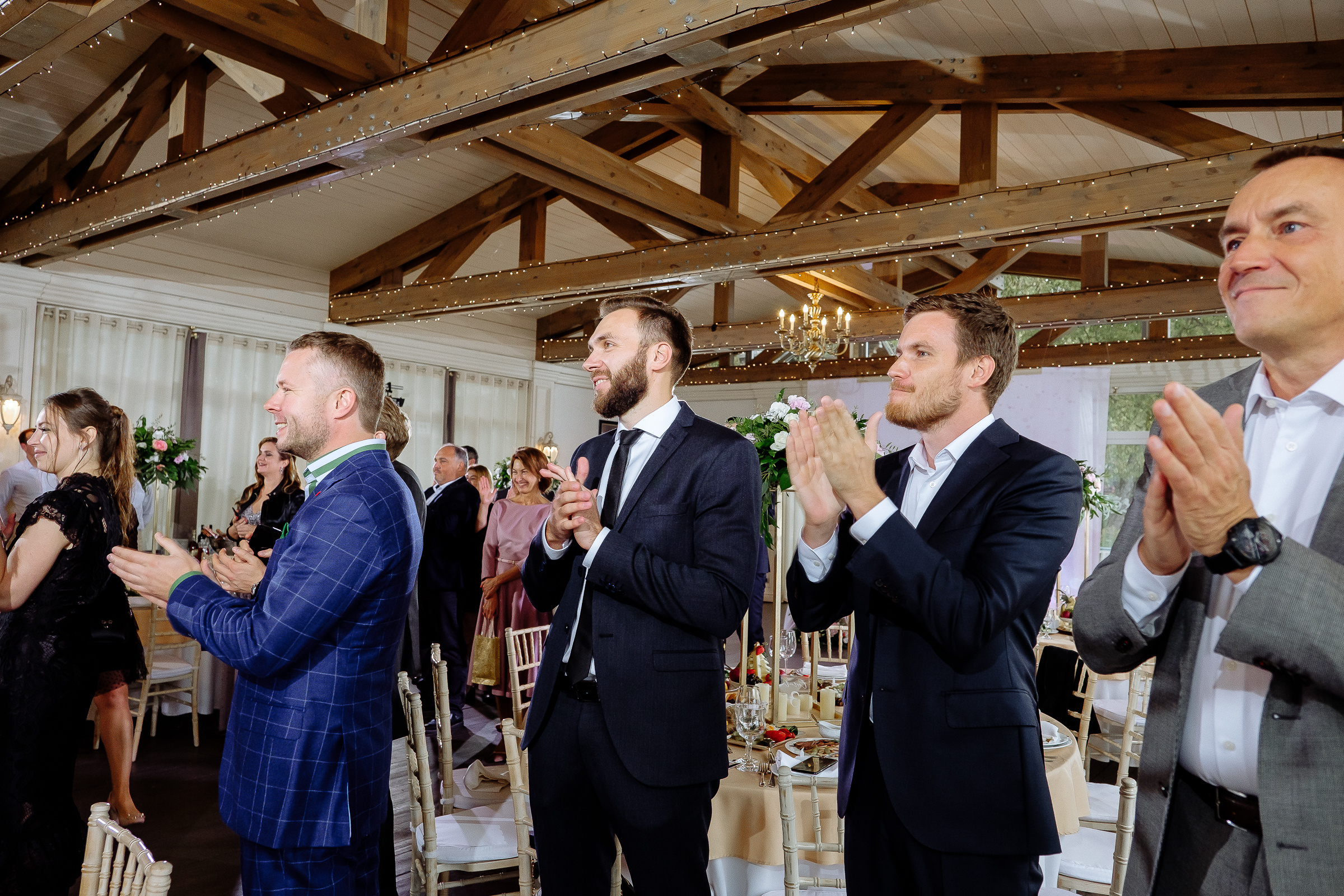 Couple’s reception entrance, by Tanya Bodgan, St Ives wedding photography.