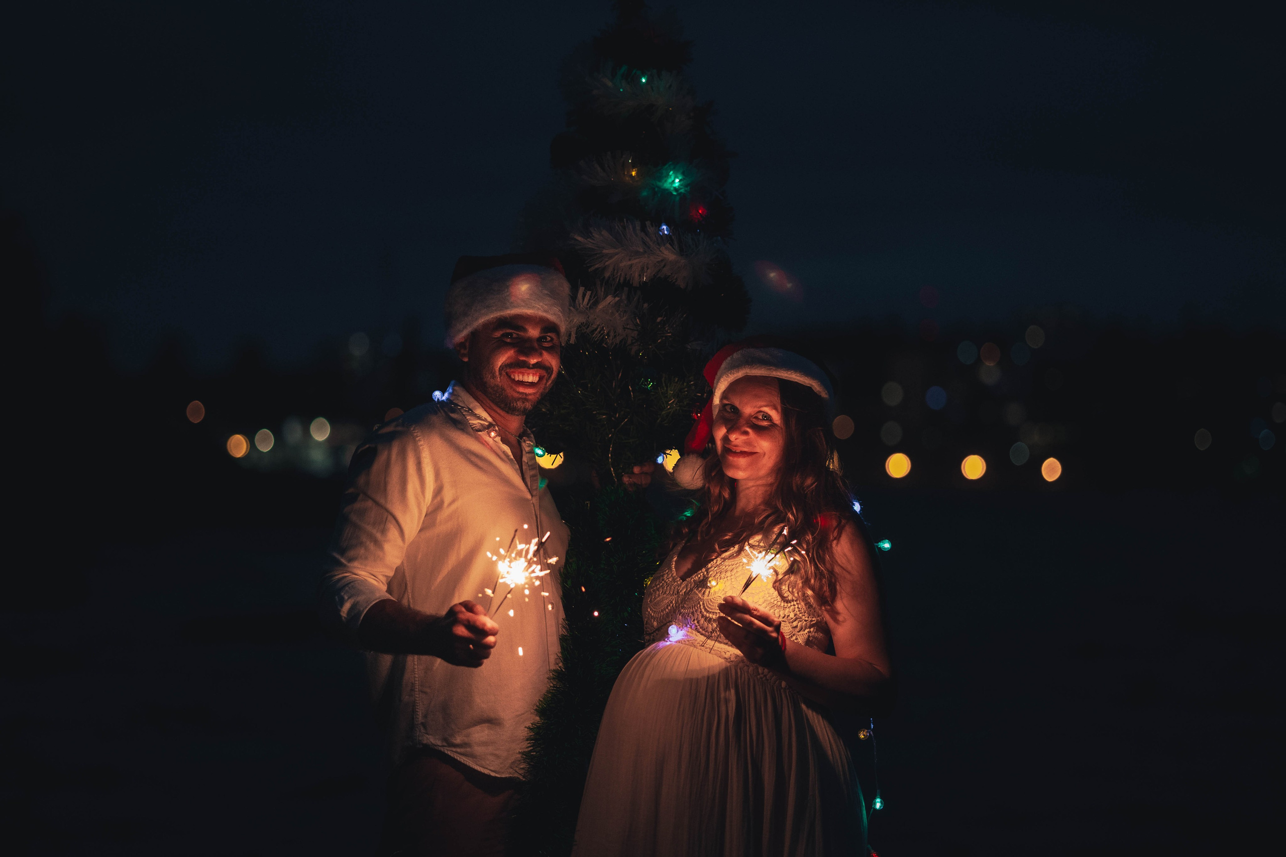 Heather + Tulio + Pregnant + Christmas. True Story Photography