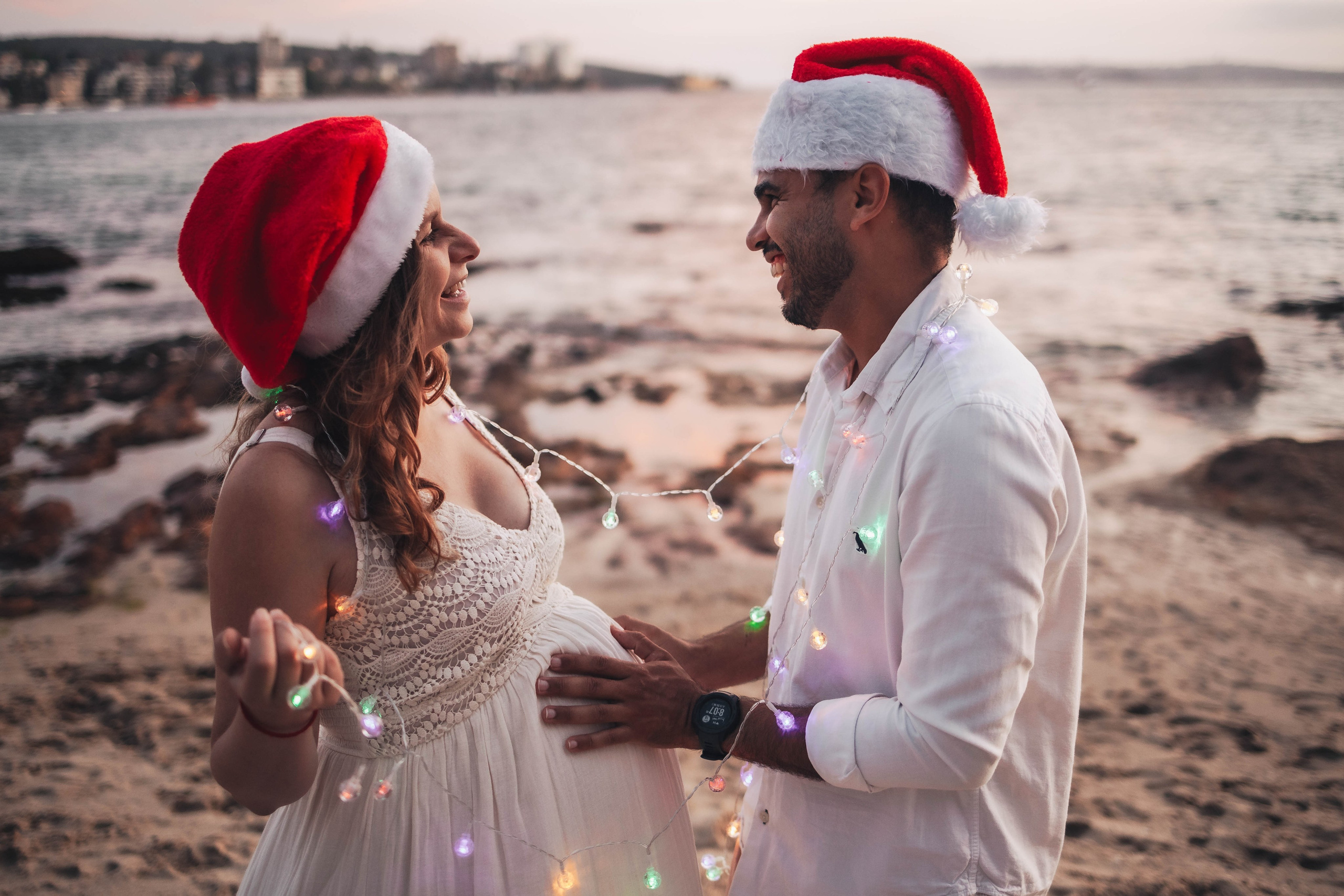 Heather + Tulio + Pregnant + Christmas. True Story Photography