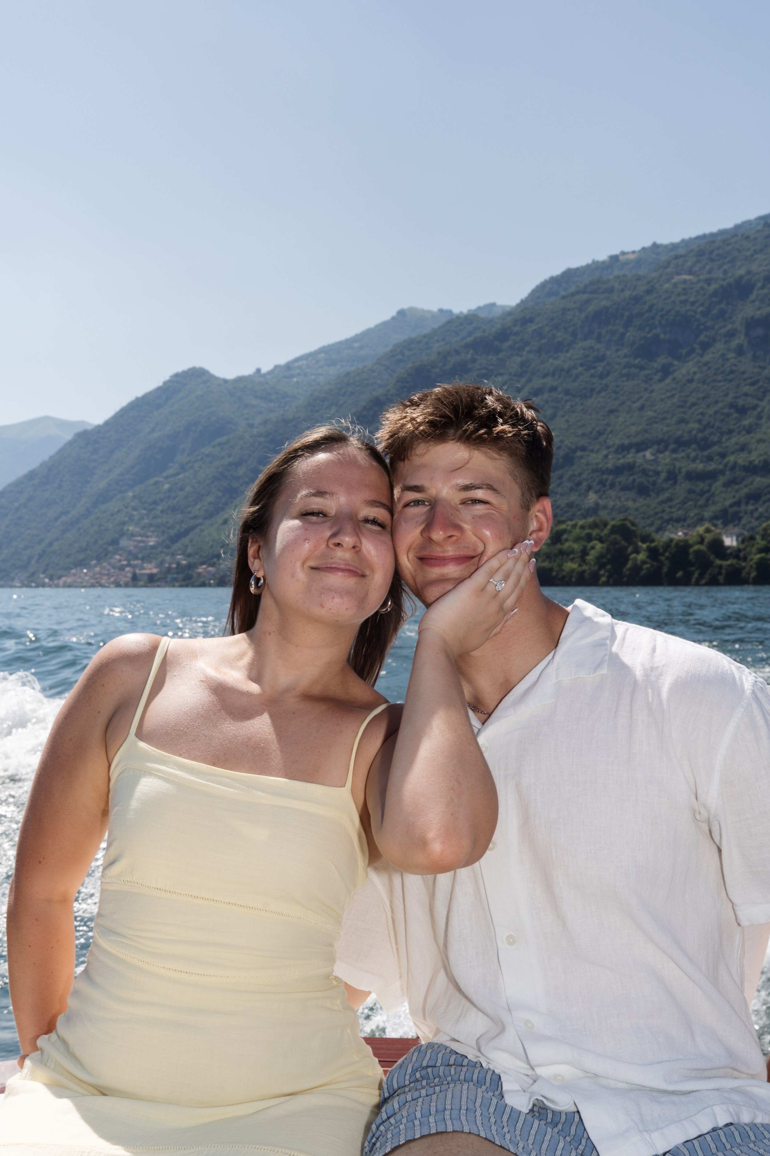 Boat Proposal in Lake Como. Lake Como Proposal Photographer | Surprise Proposals & Engagements