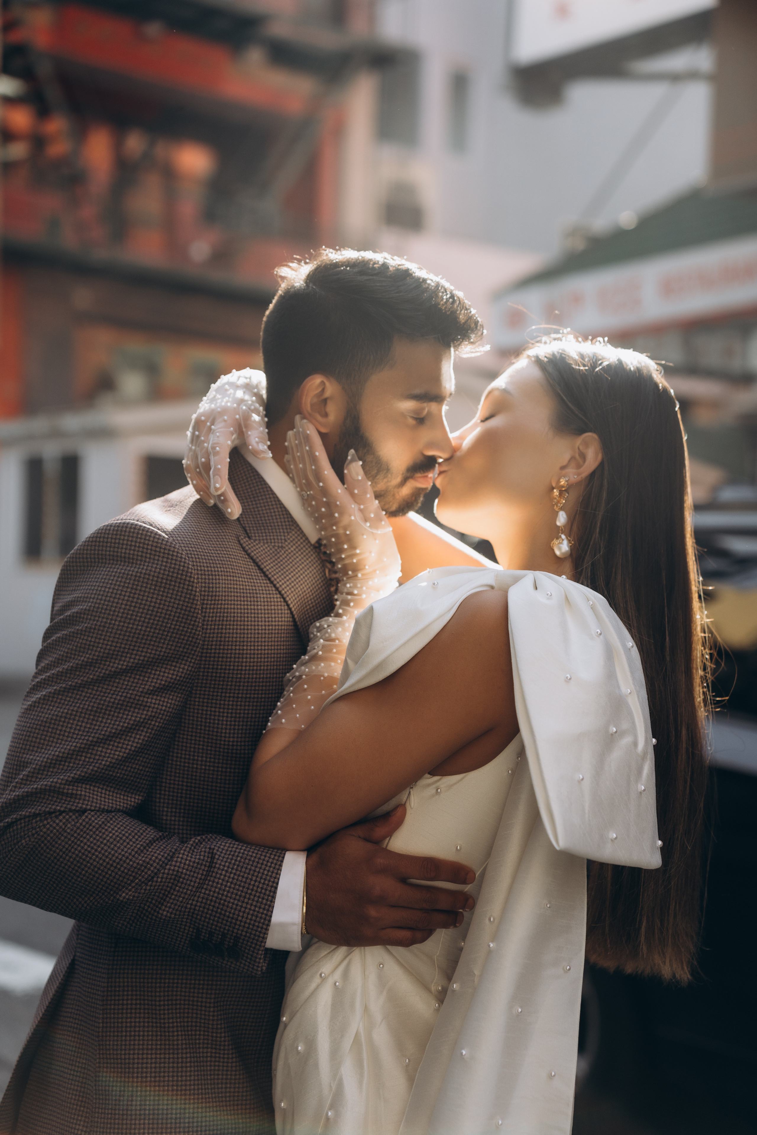 Sabrina and Pranav’s Stylish Chinatown Engagement Session. Wedding photographer and videographer New York | New Jersey
