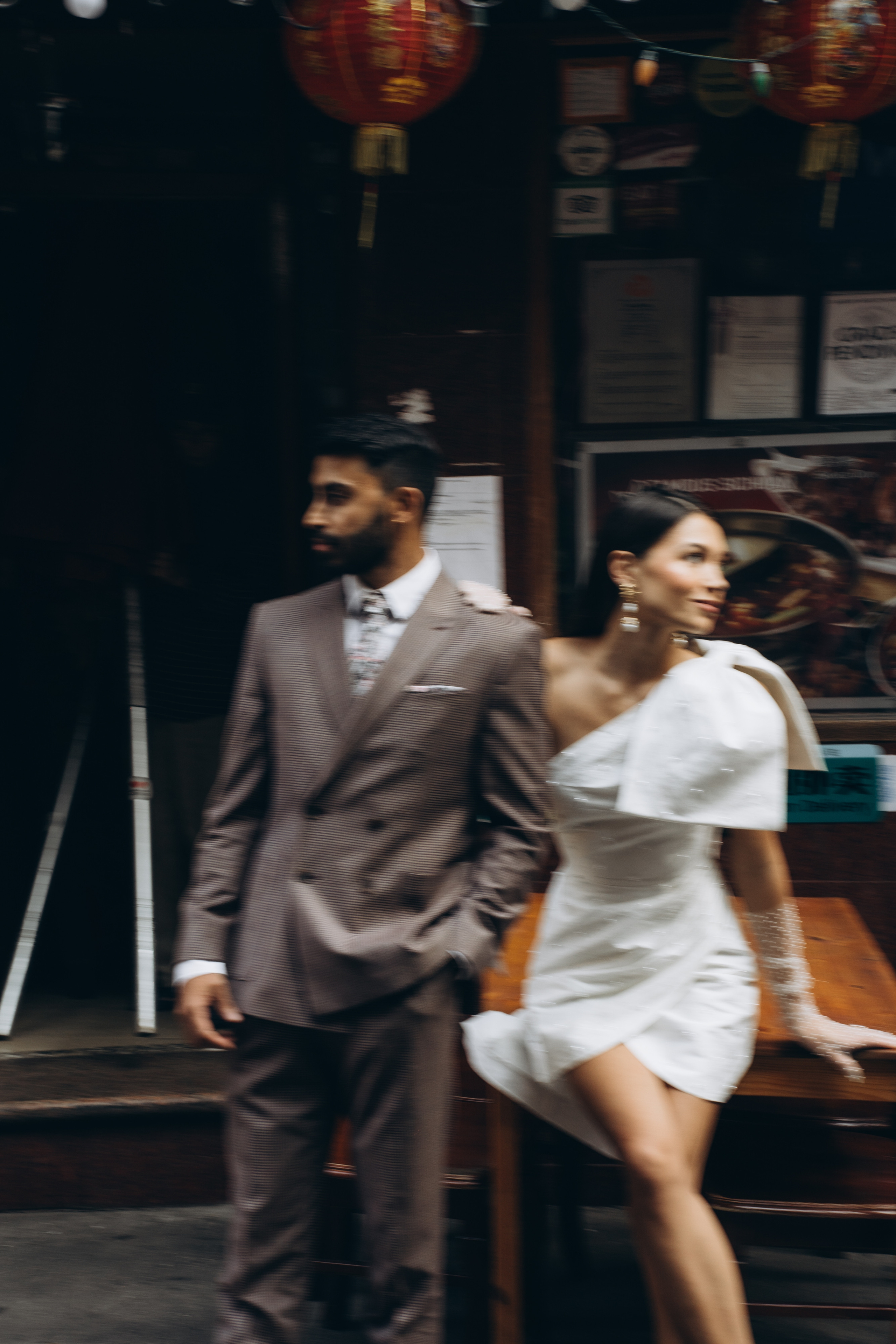 Sabrina and Pranav’s Stylish Chinatown Engagement Session. Wedding photographer and videographer New York | New Jersey