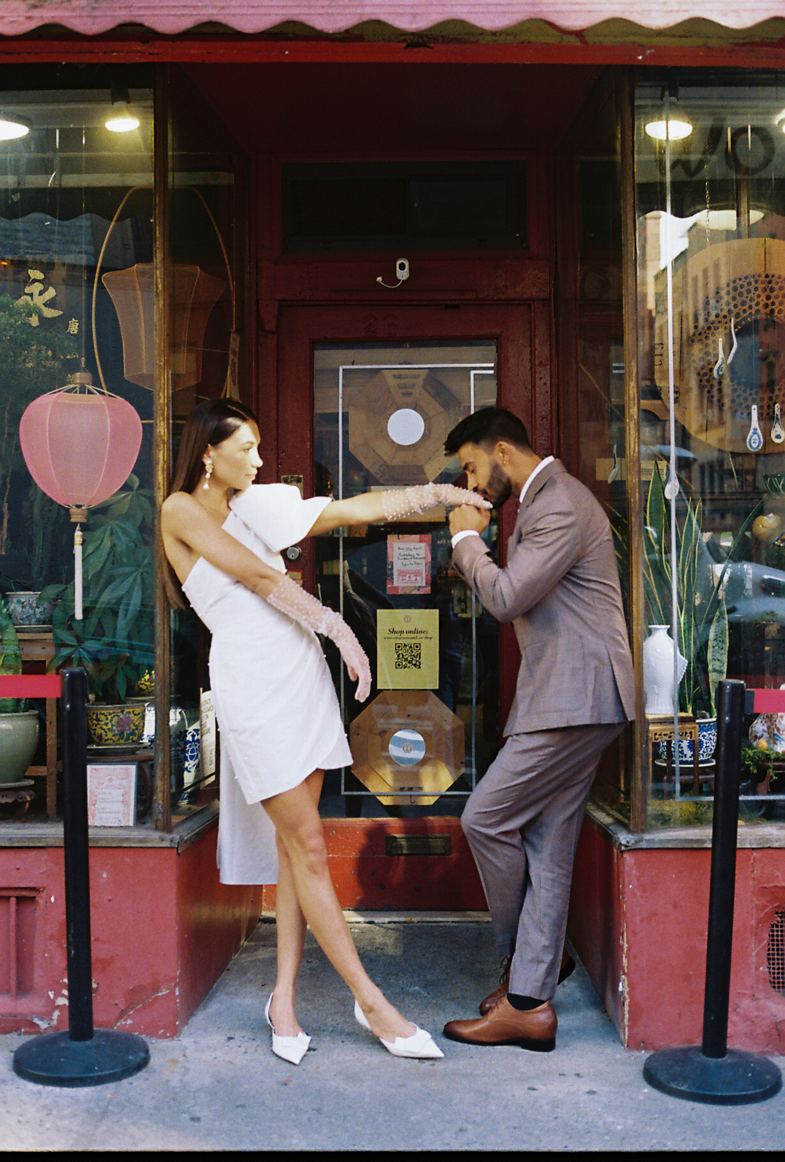 Sabrina and Pranav’s Stylish Chinatown Engagement Session. Wedding photographer and videographer New York | New Jersey