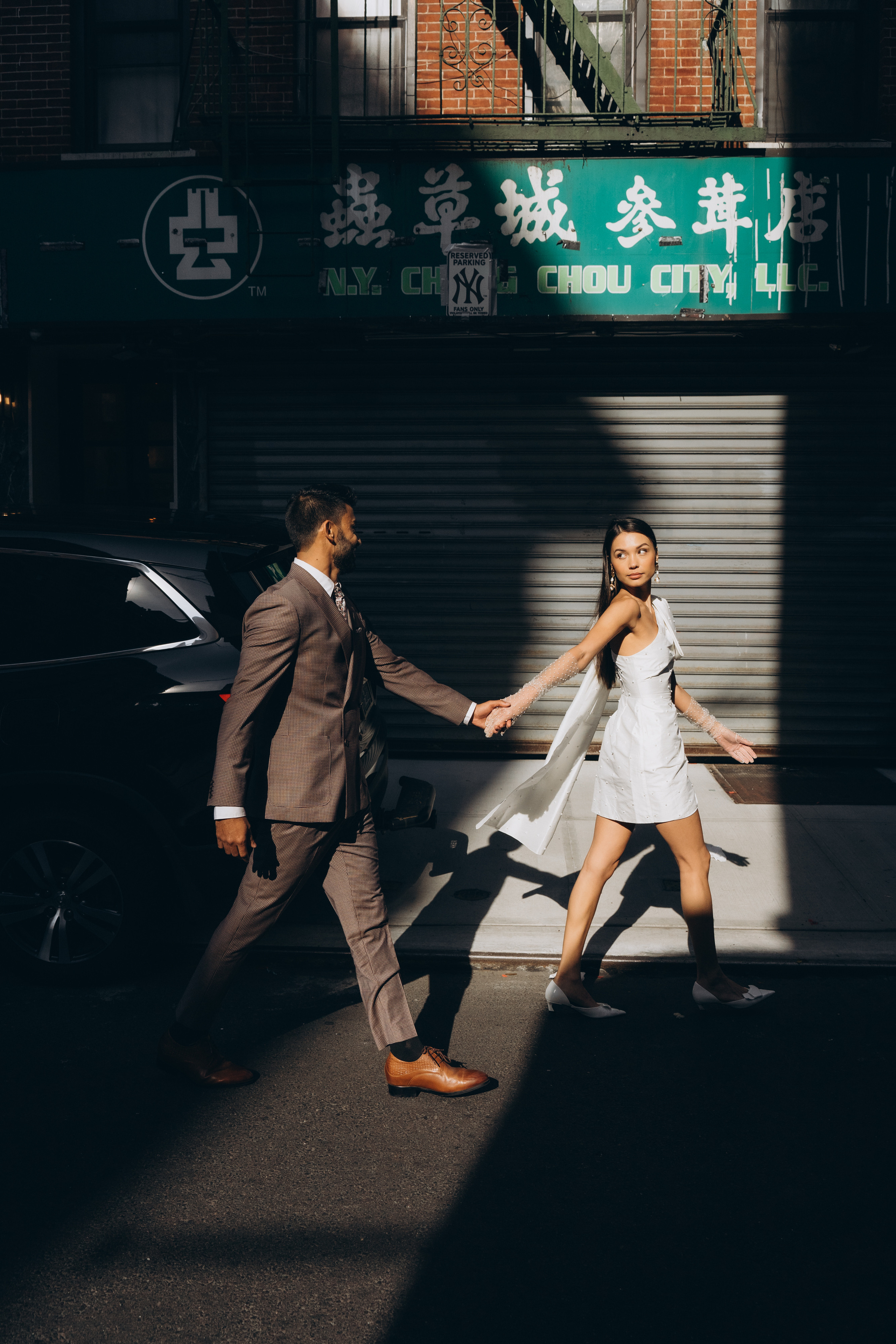 Sabrina and Pranav’s Stylish Chinatown Engagement Session. Wedding photographer and videographer New York | New Jersey