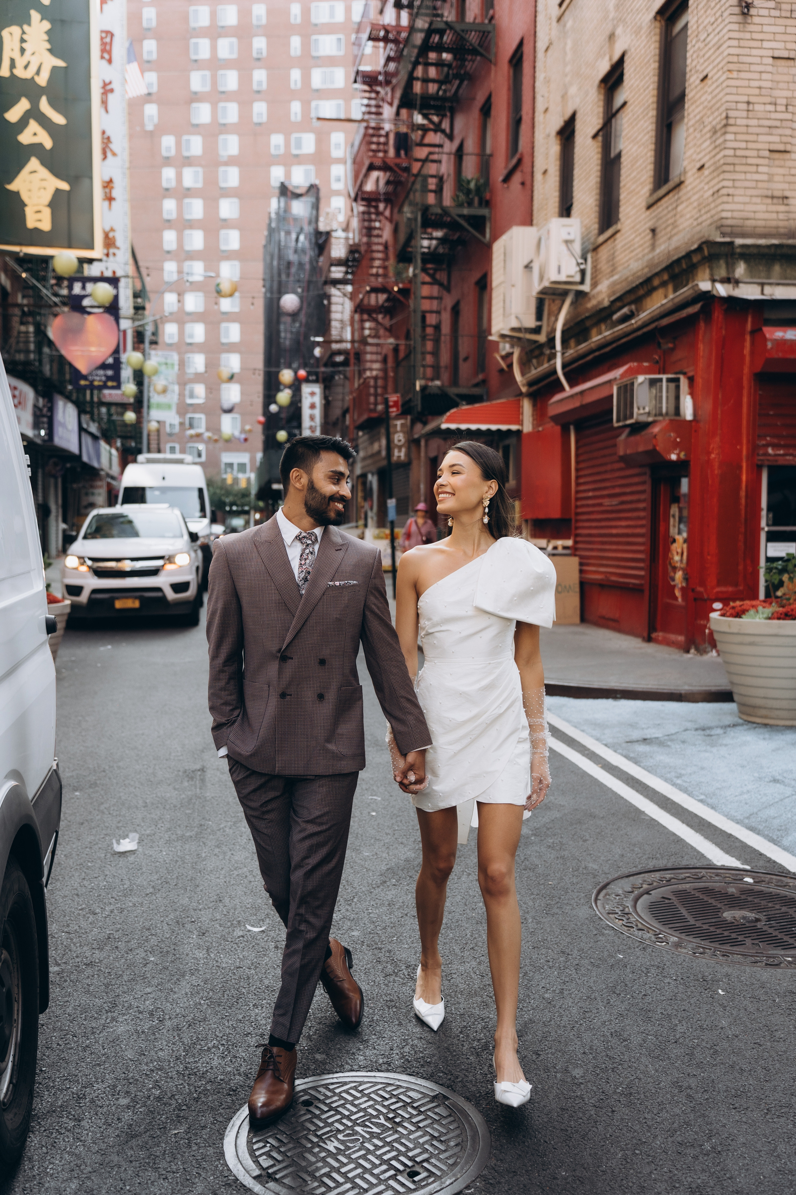 Sabrina and Pranav’s Stylish Chinatown Engagement Session. Wedding photographer and videographer New York | New Jersey