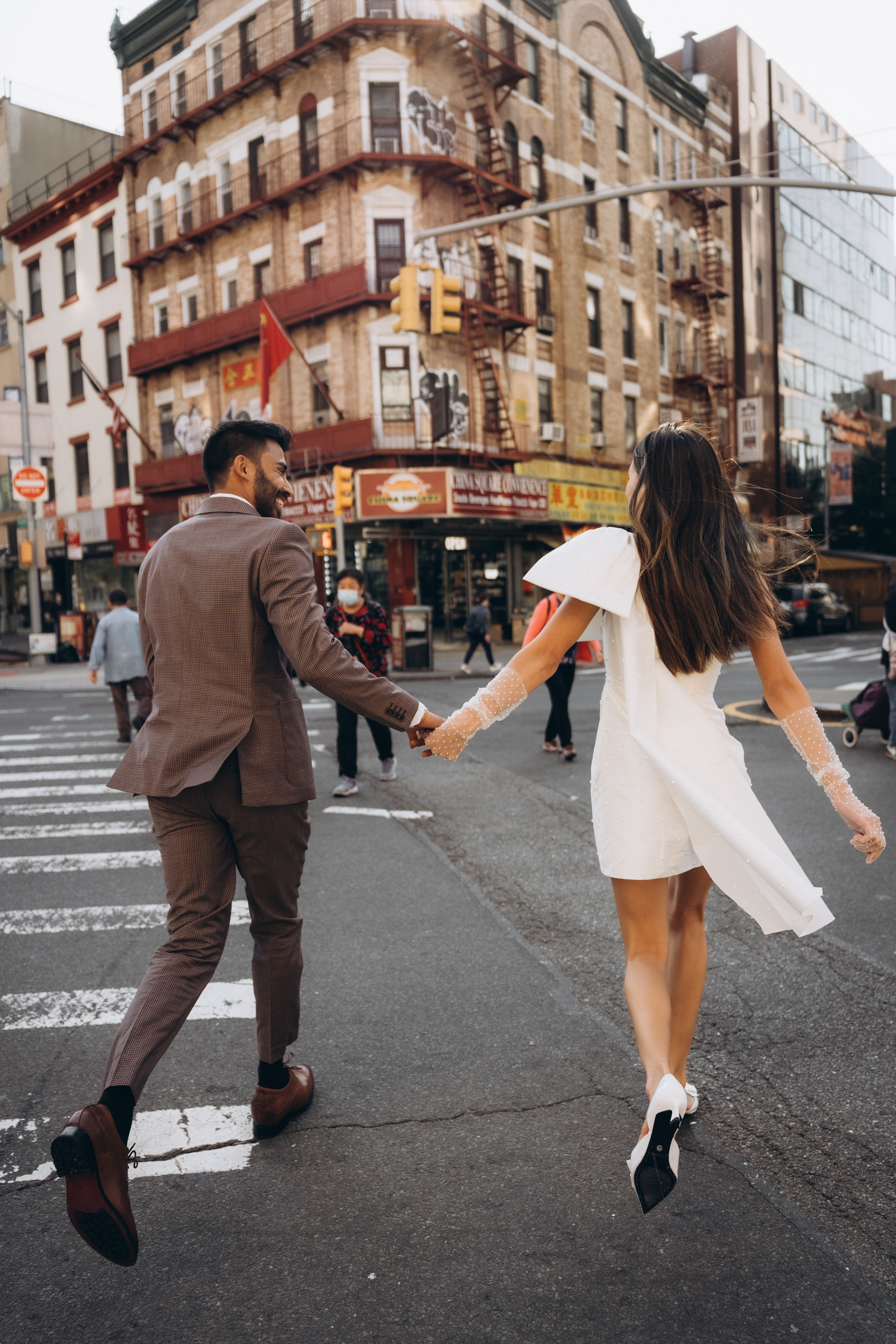 Sabrina and Pranav’s Stylish Chinatown Engagement Session. Wedding photographer and videographer New York | New Jersey