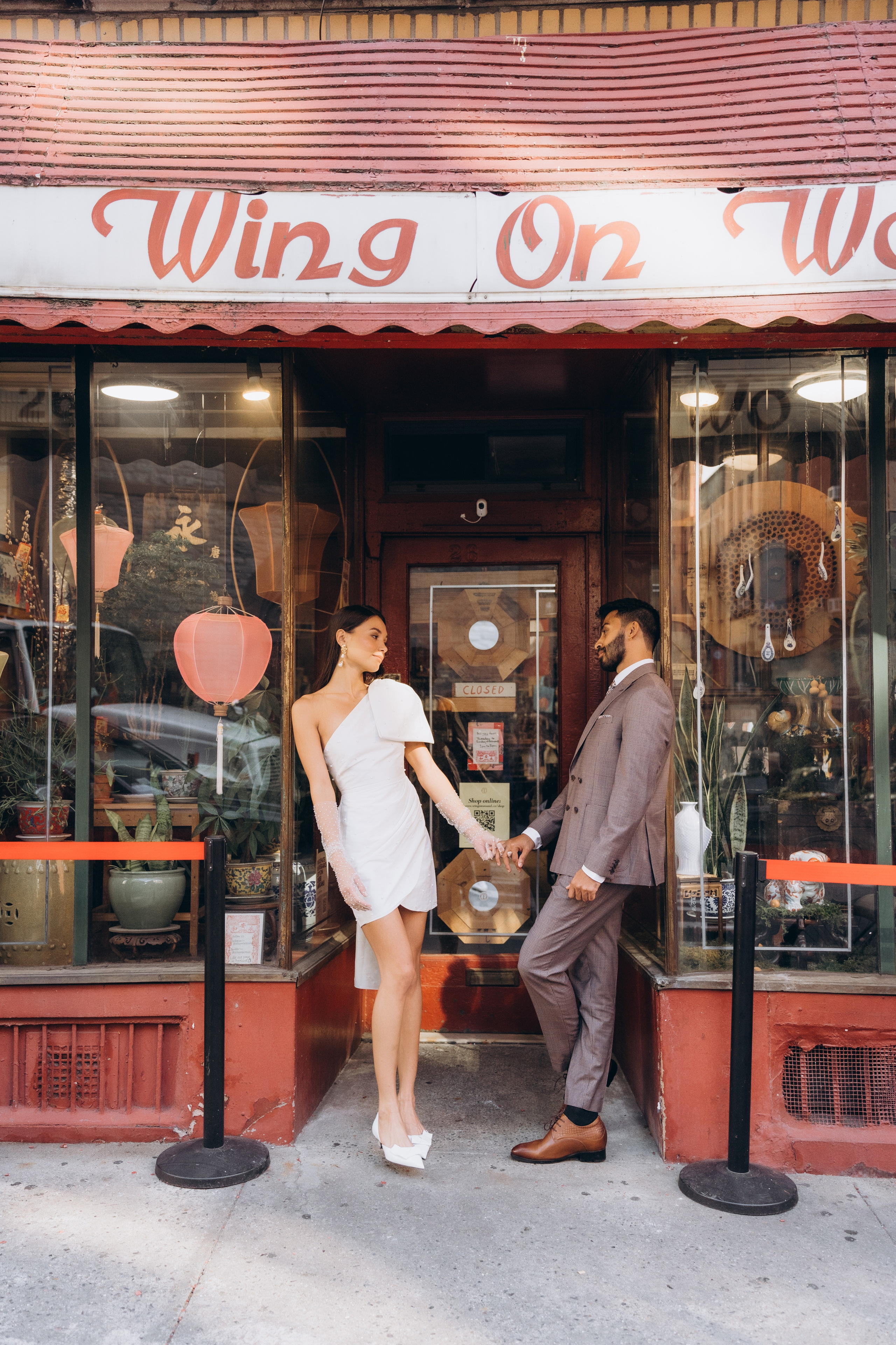 Sabrina and Pranav’s Stylish Chinatown Engagement Session. Wedding photographer and videographer New York | New Jersey