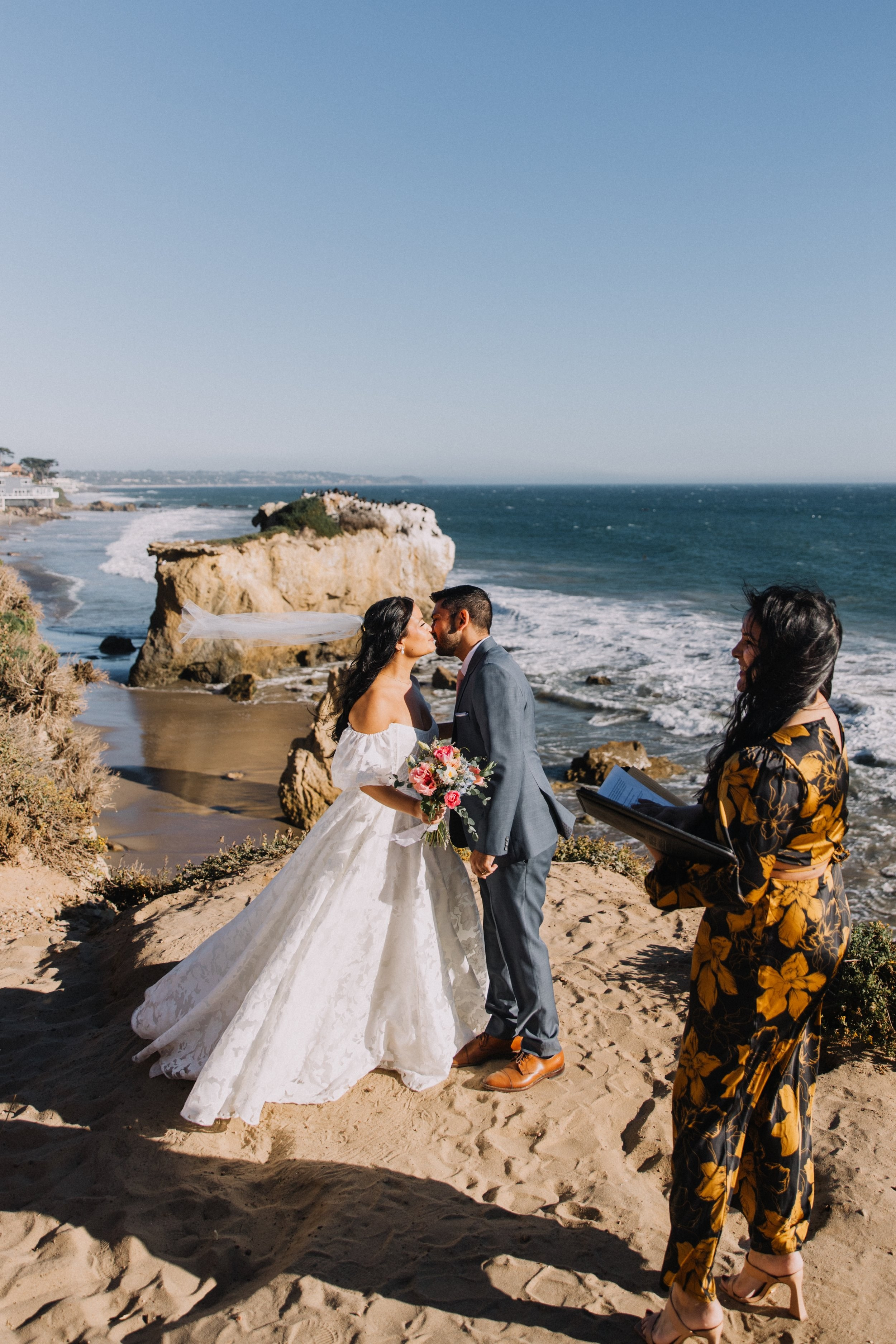 Wedding Ceremony at El Matador Beach, Malibu | Taya Frank. Southern California Family and Couple Photographer