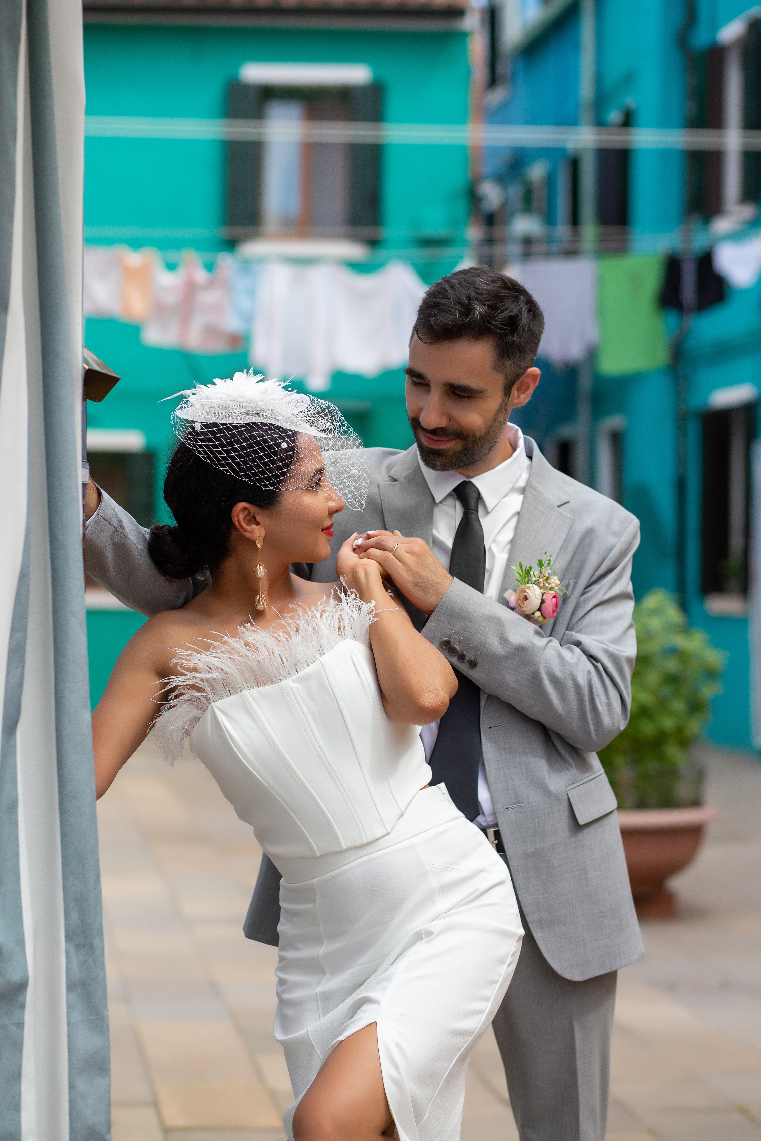 Colorful wedding on Burano