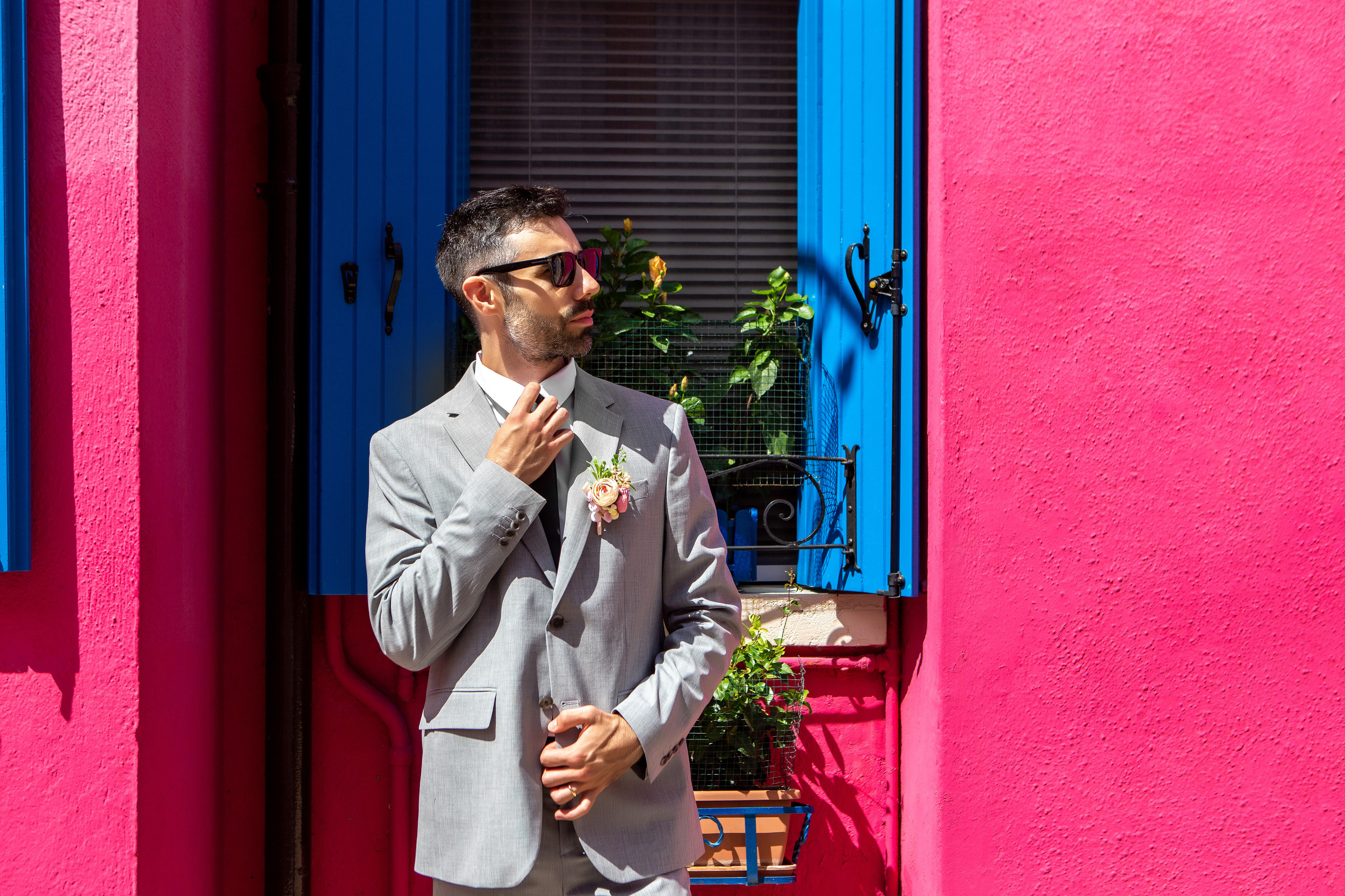 Colorful wedding on Burano