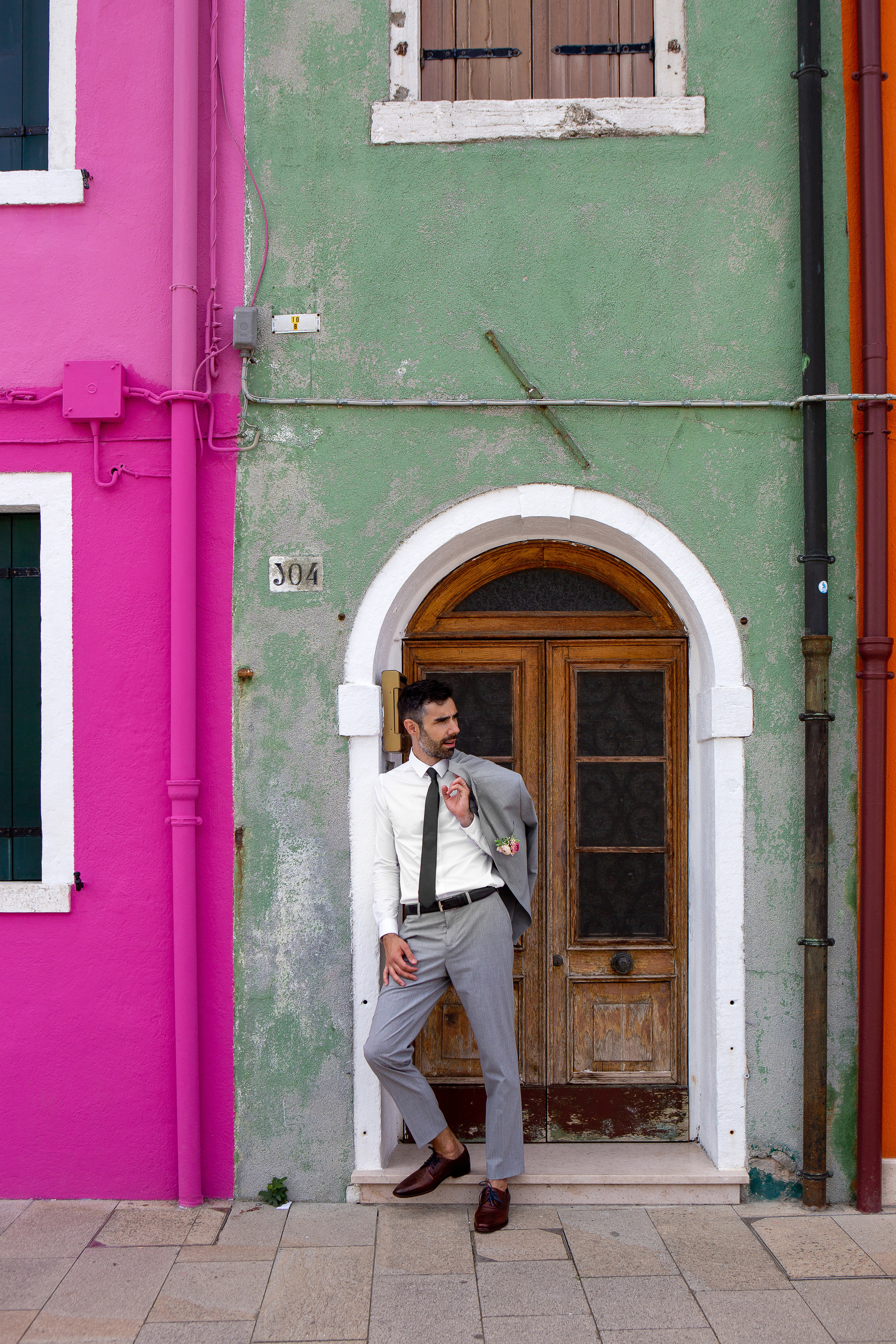Colorful wedding on Burano