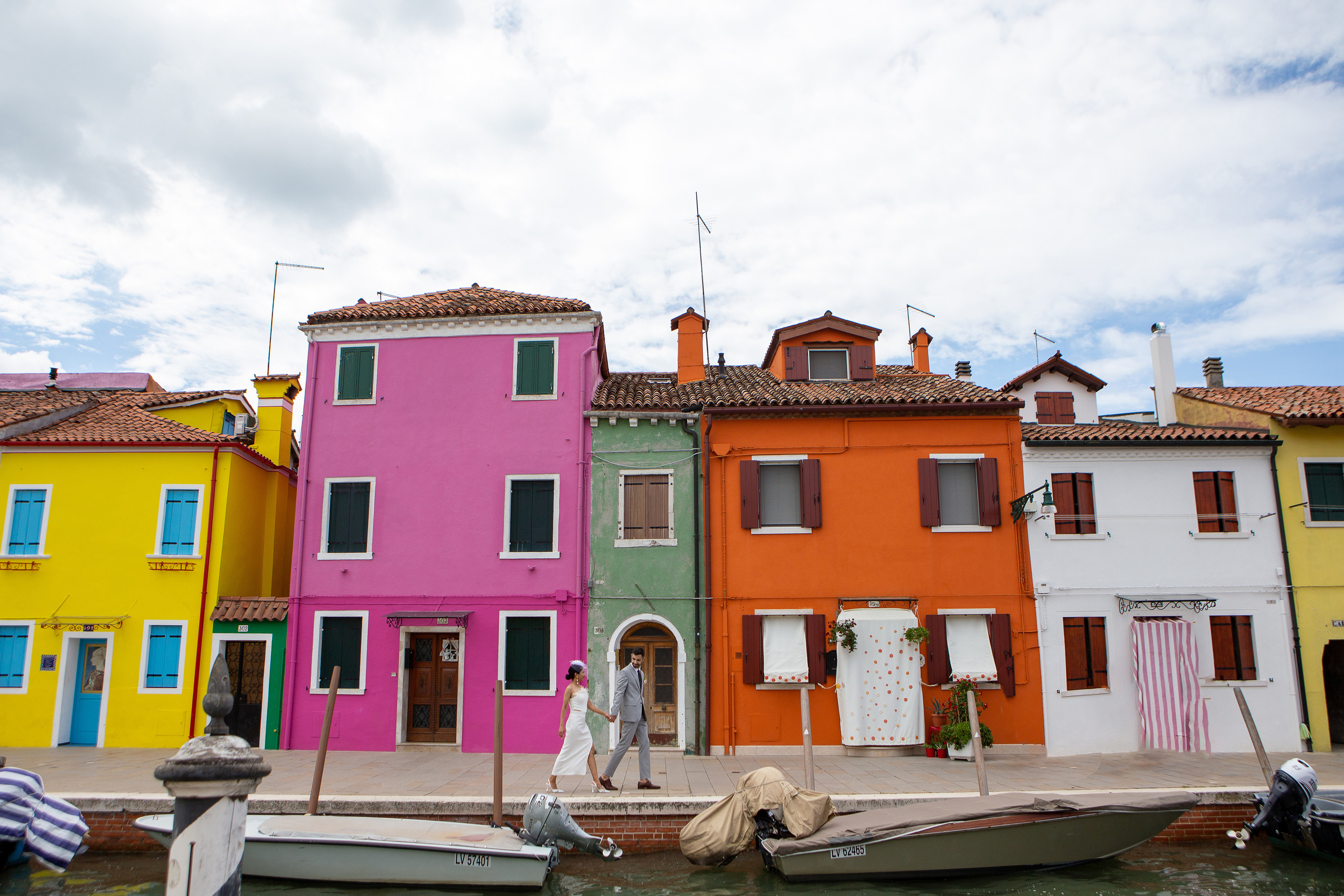 Colorful wedding on Burano