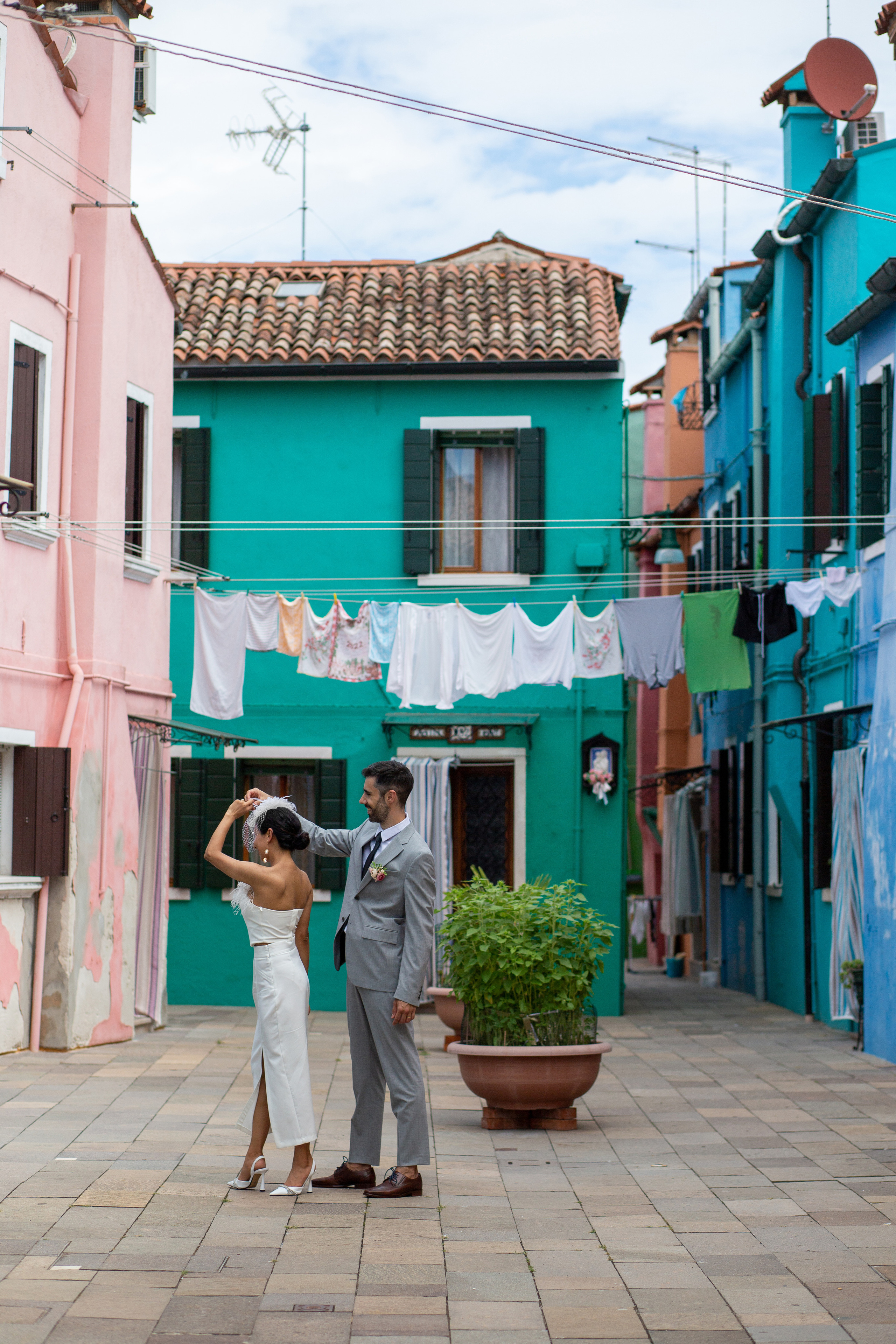 Colorful wedding on Burano