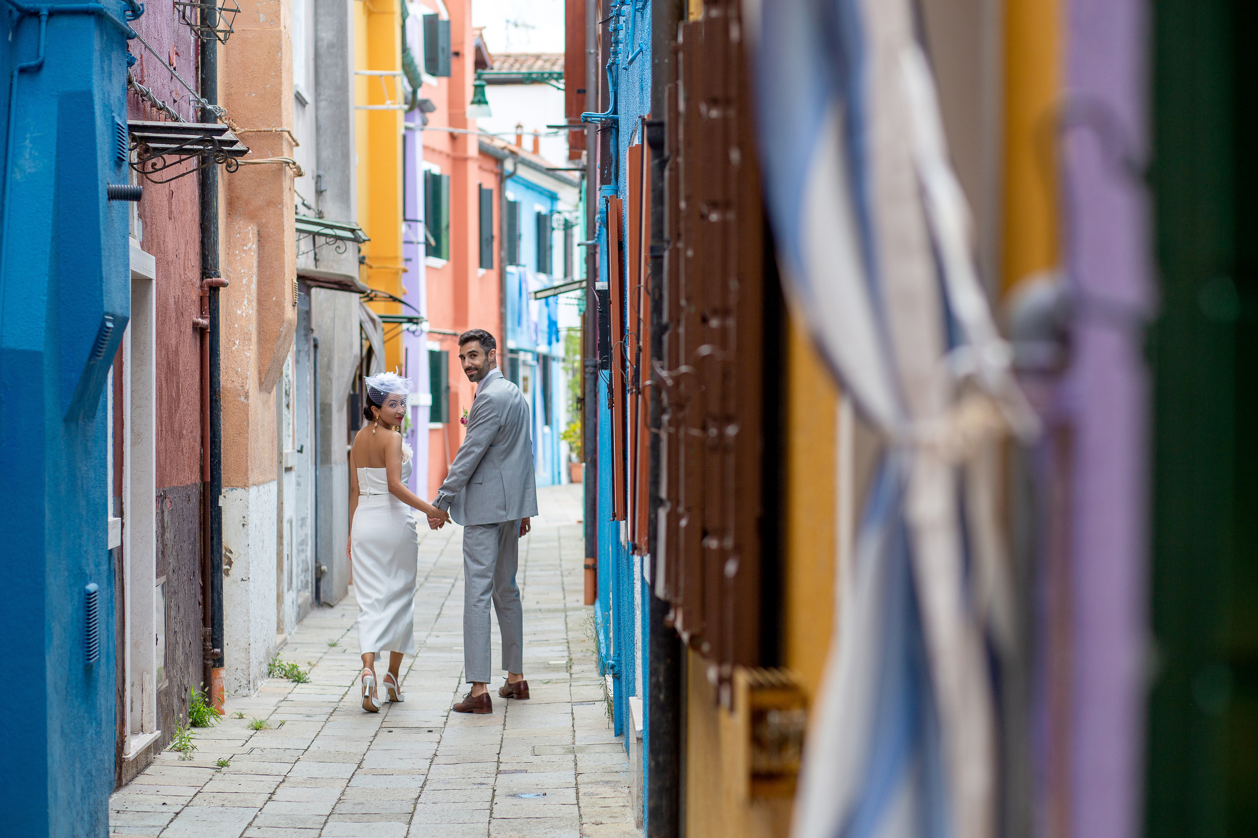 Colorful wedding on Burano