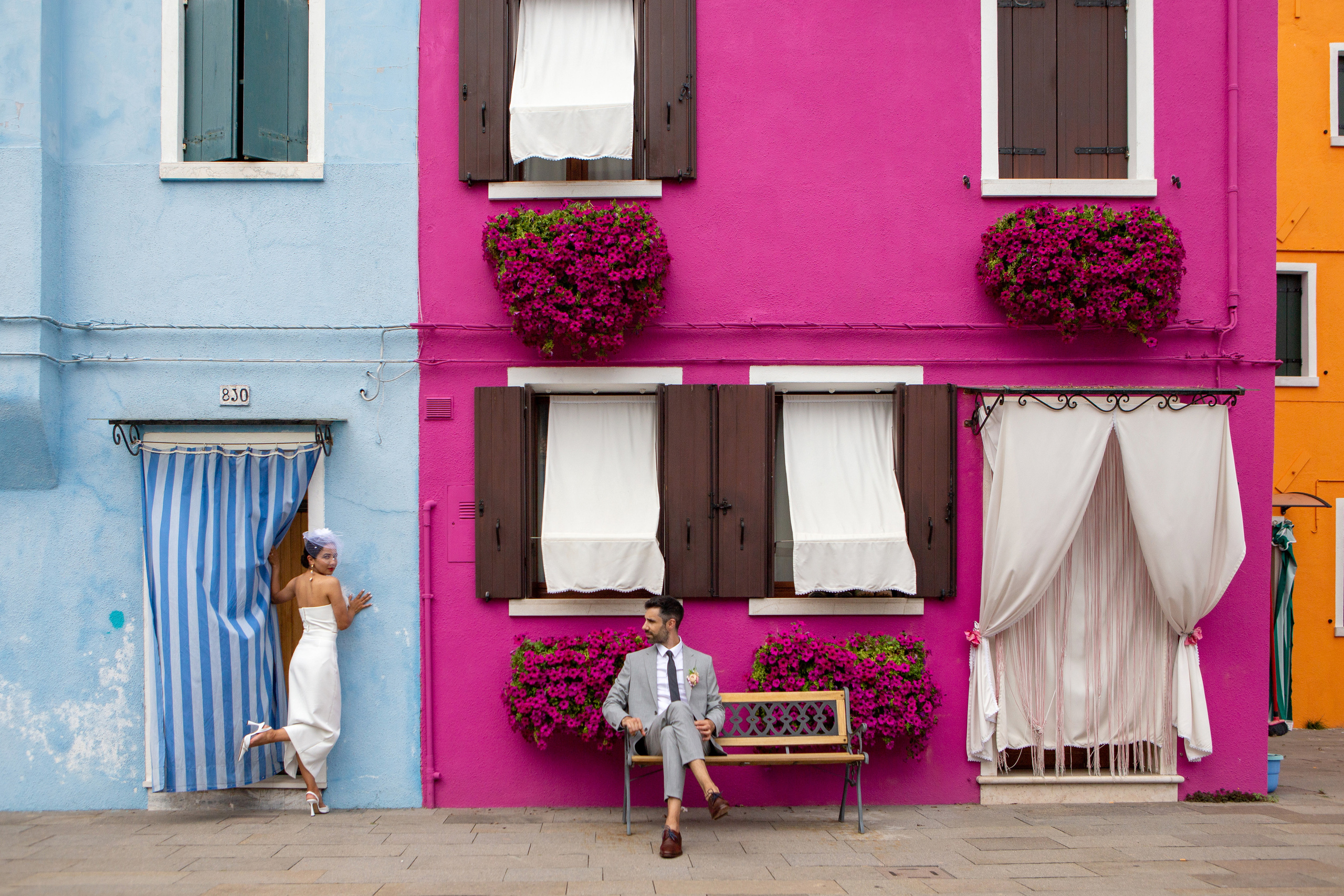 Colorful wedding on Burano