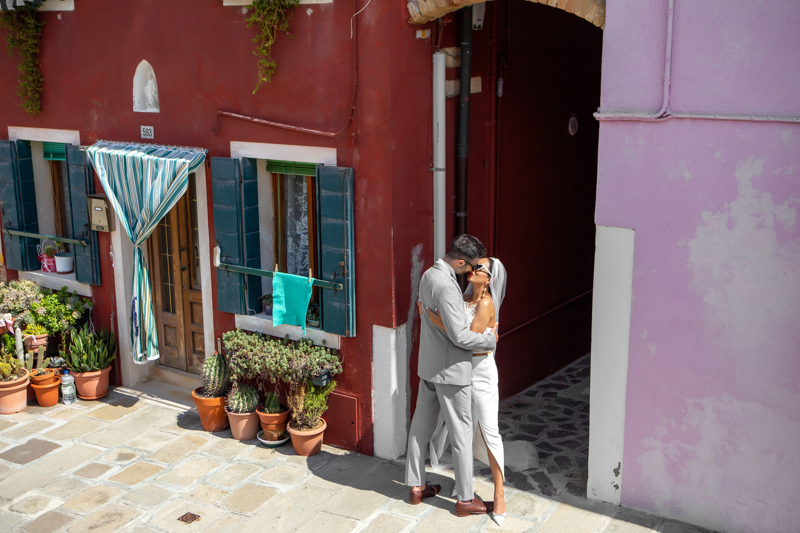 Colorful wedding on Burano