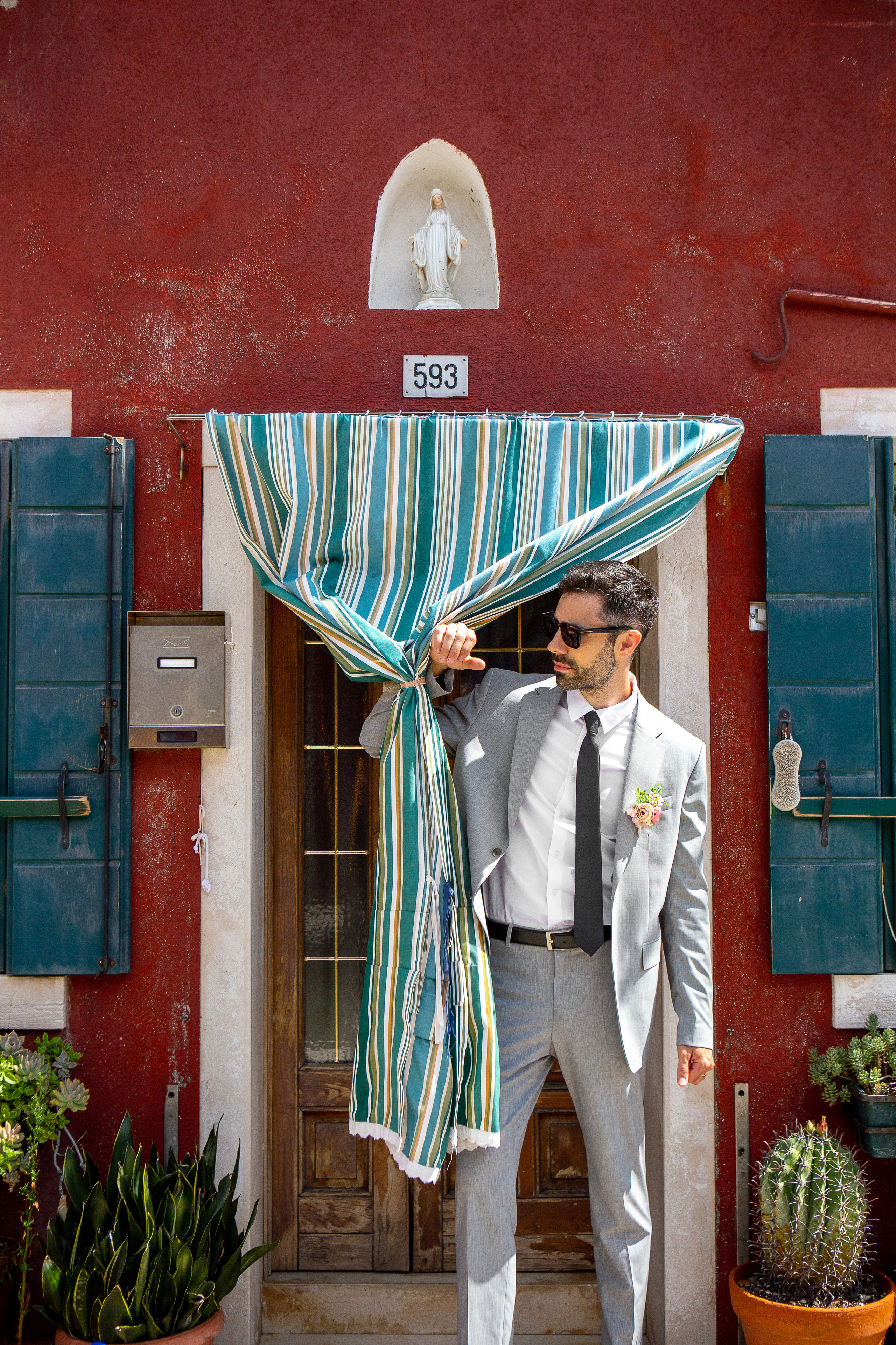 Colorful wedding on Burano