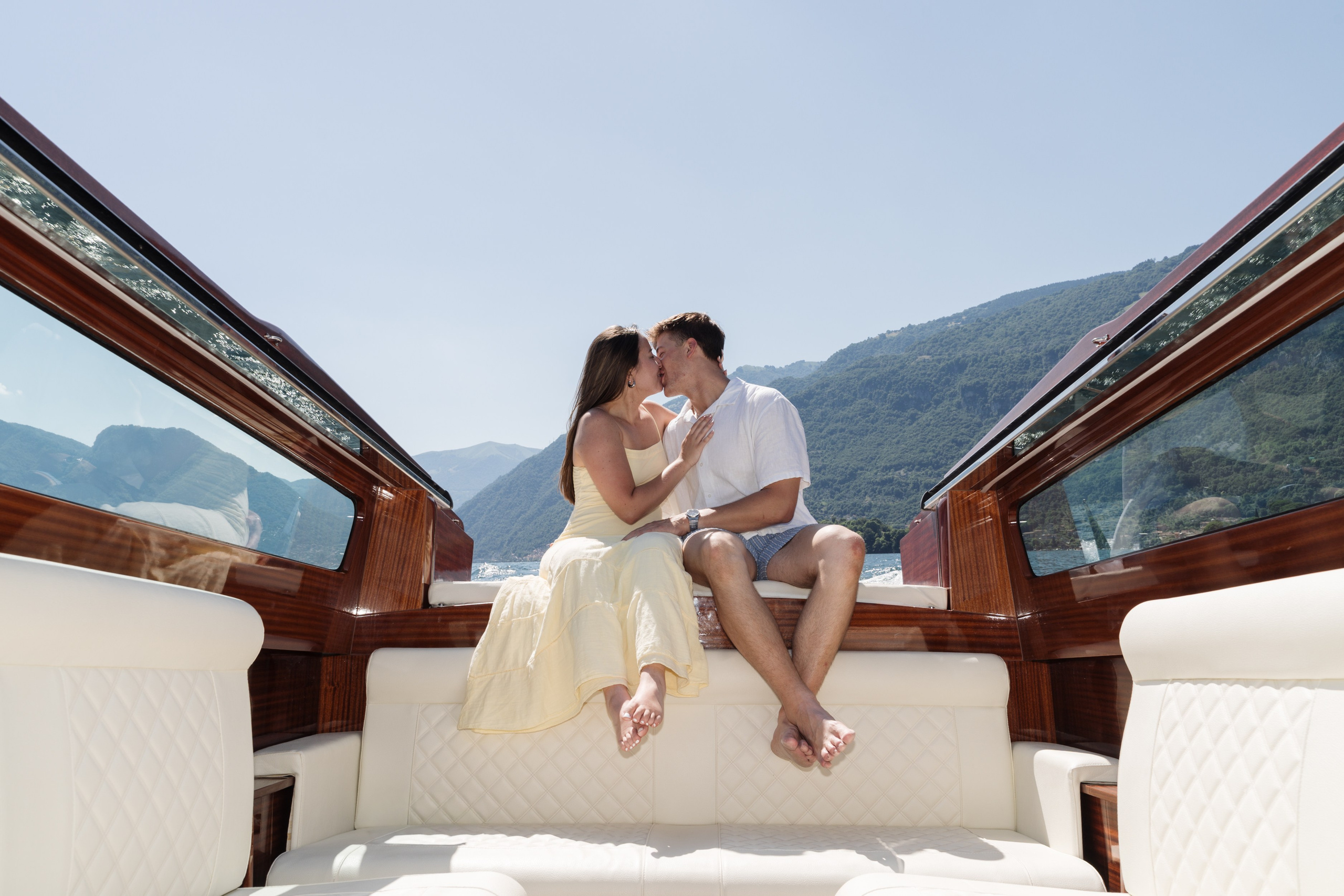 Boat Proposal in Lake Como. Lake Como Proposal Photographer | Surprise Proposals & Engagements