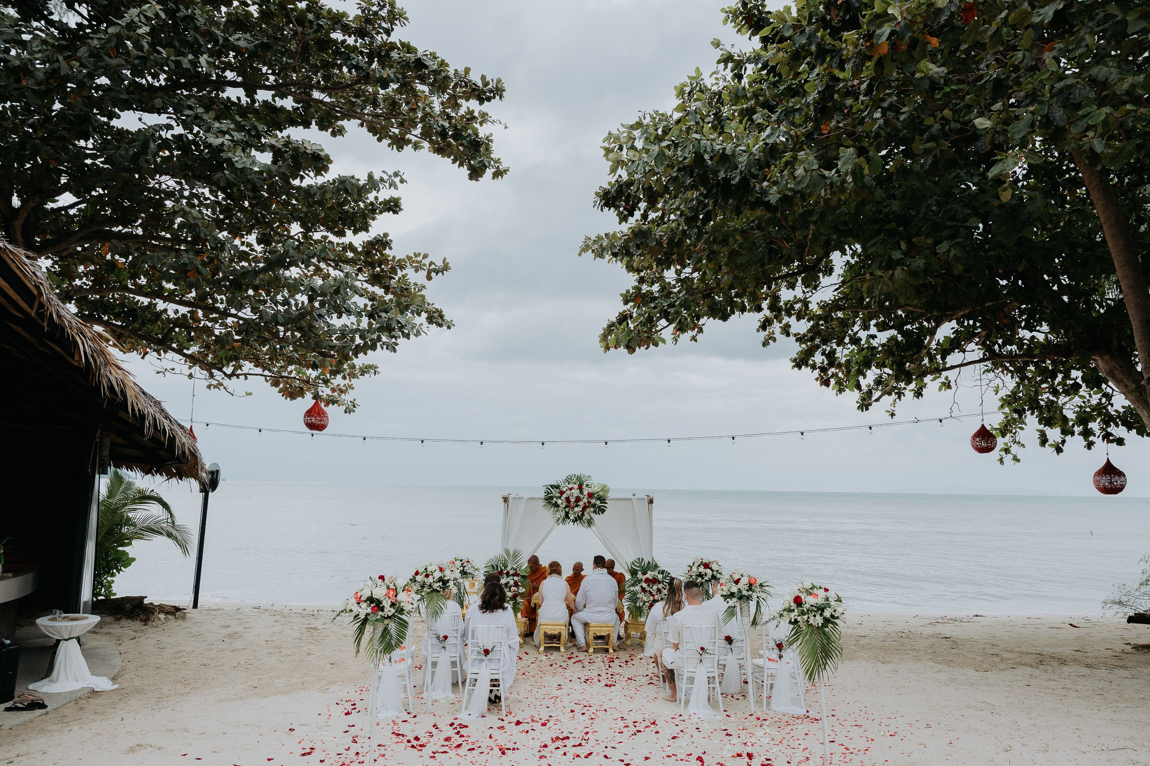 Simone & Matthias Peter. Buddhist blessing wedding Ceremony on Koh Samui, Thailand