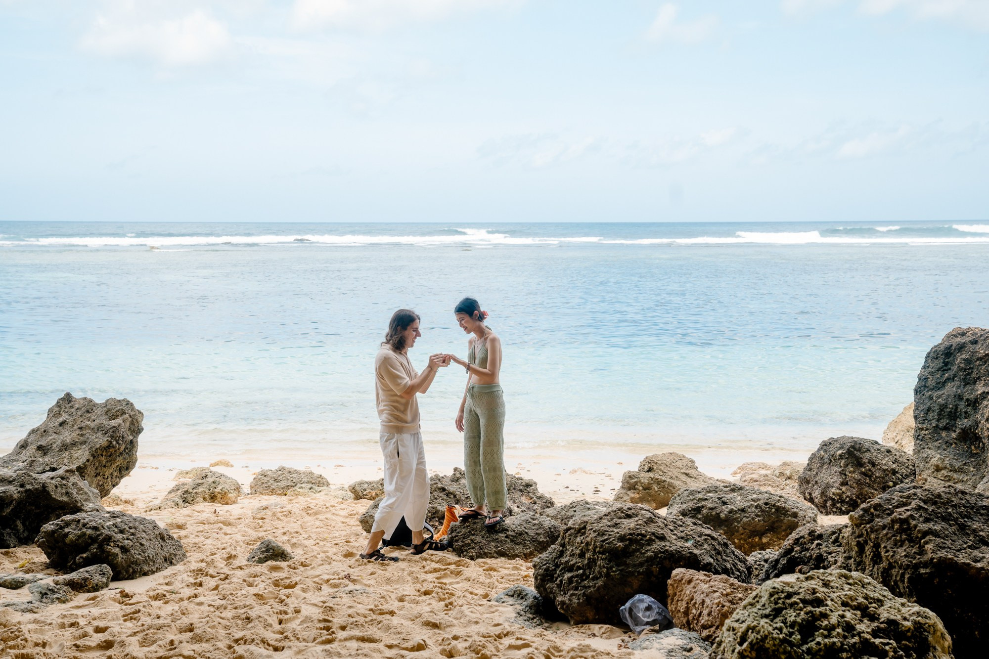 Marriage Proposal in Beach. Female Photographer in Bali