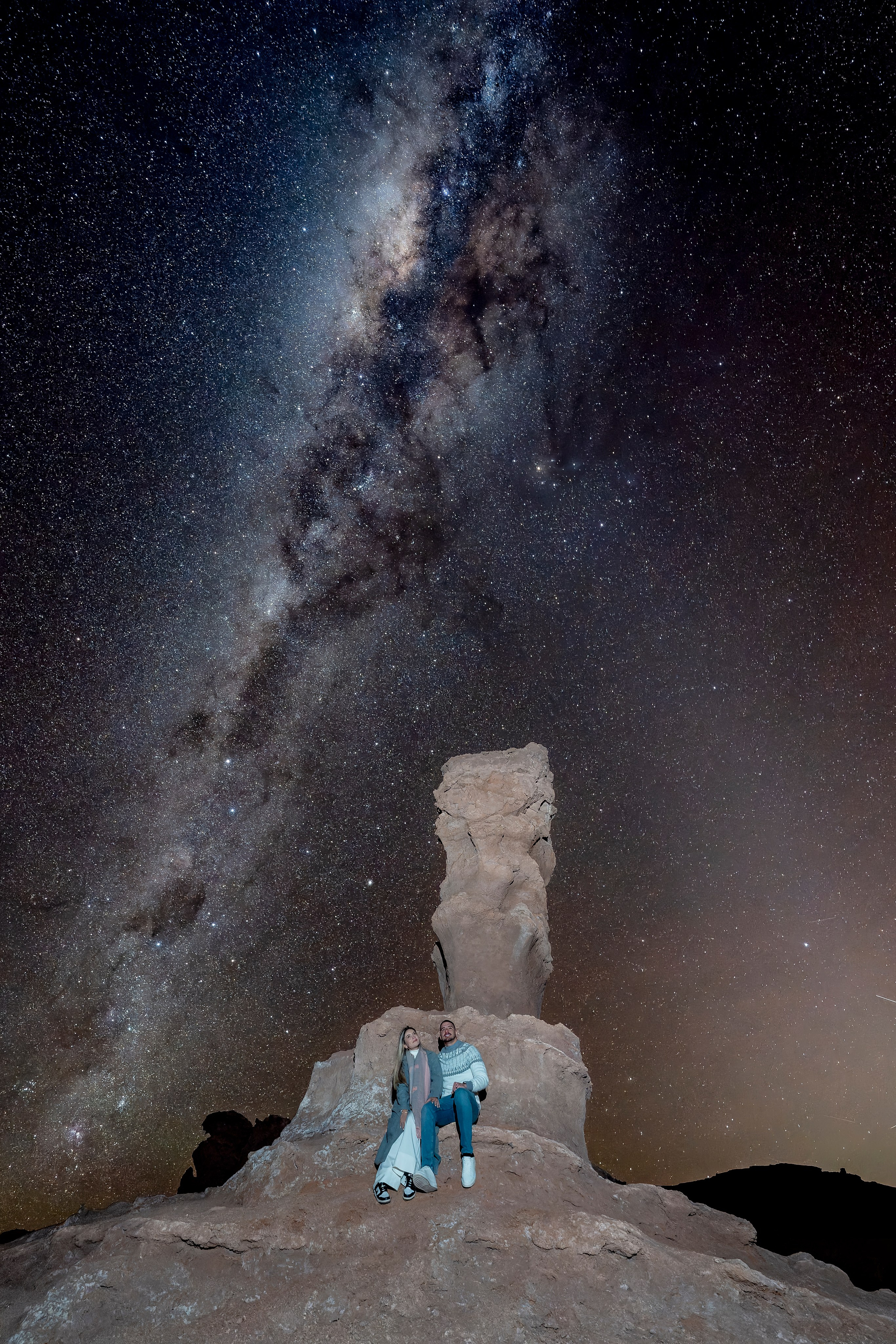 Vallecito Noturno — Pedido de casamento. Fotografo en San Pedro de Atacama