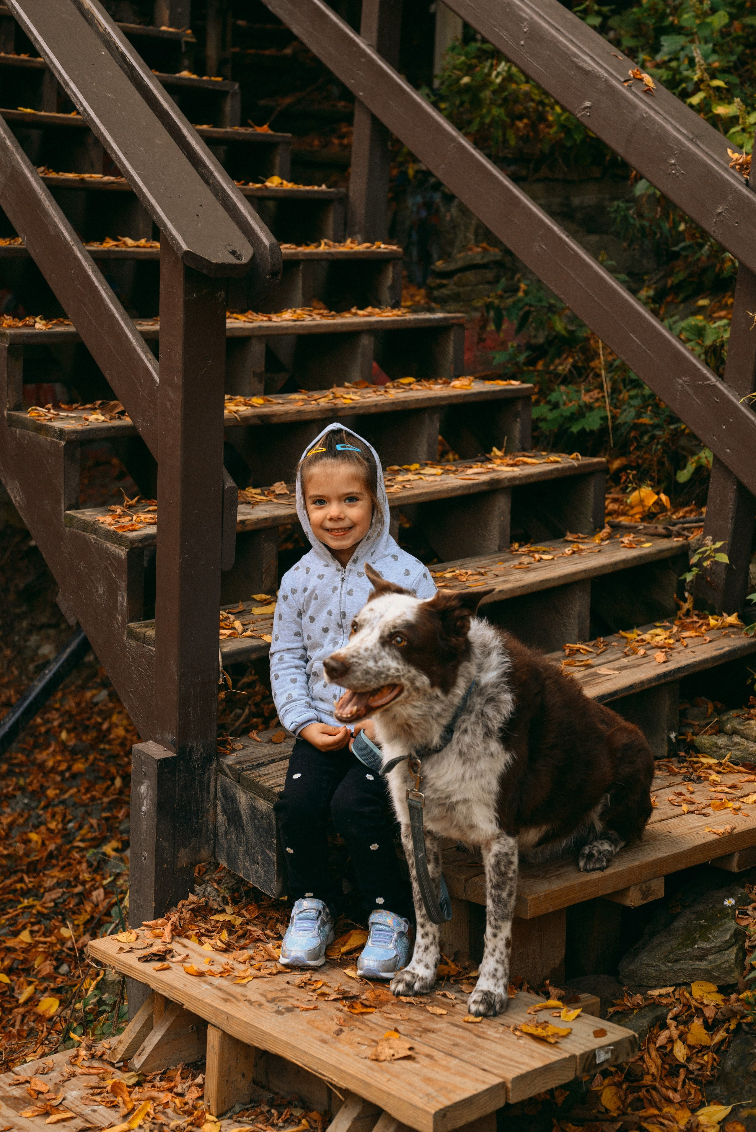 Fun candid moment between a child and their pet in Green Bay, Wisconsin. 