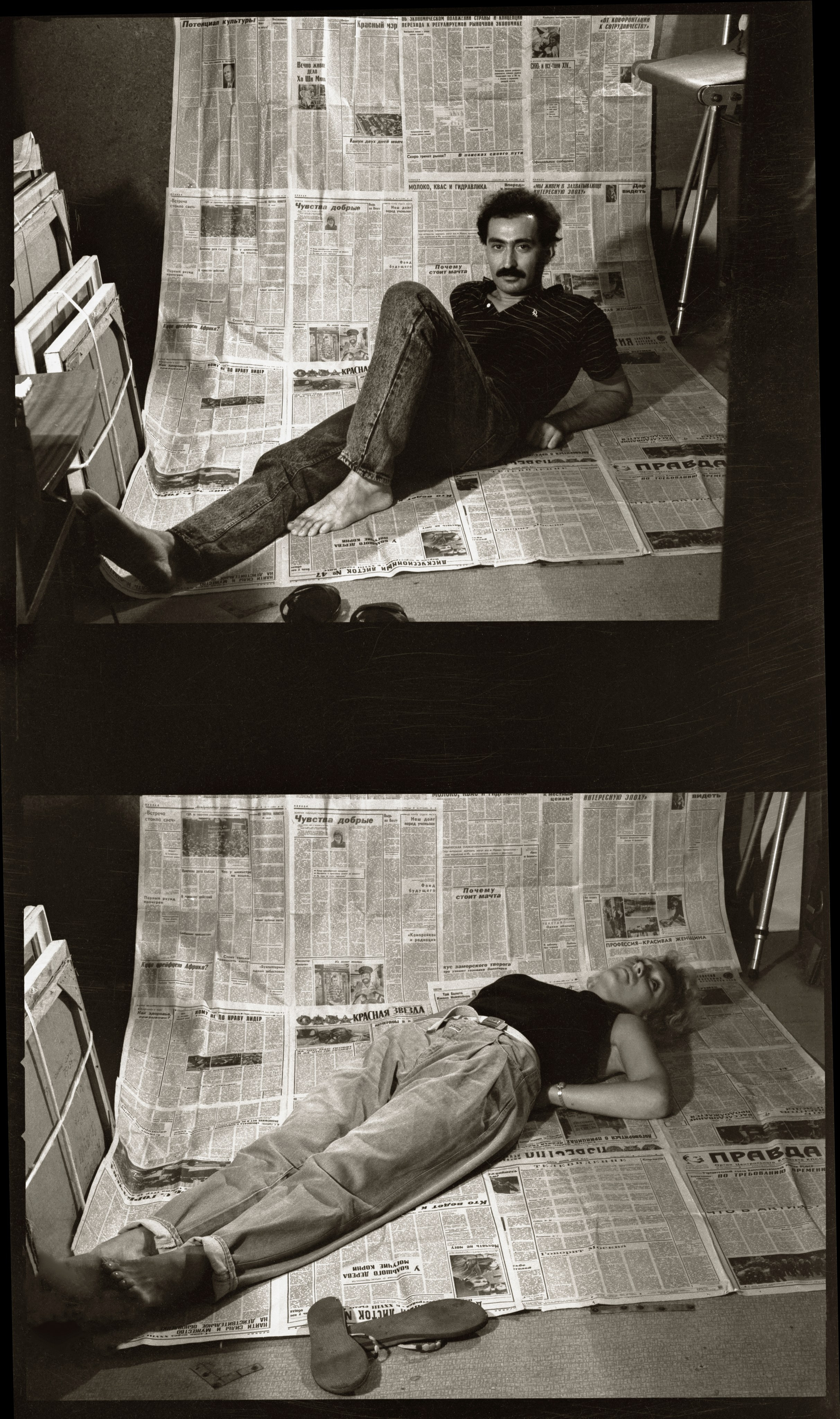 Photographer and a model. Baku, 1998