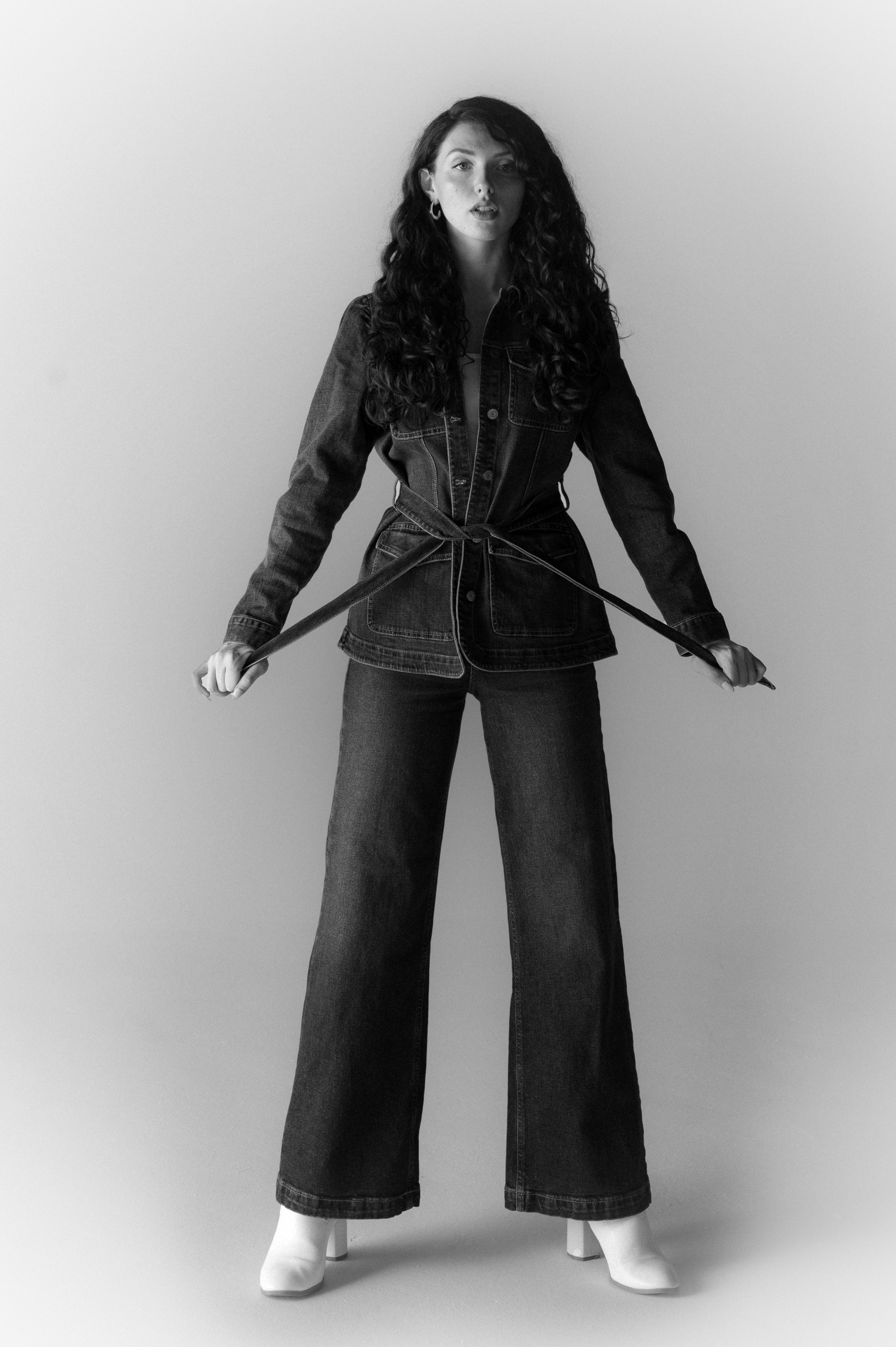 Modeling portfolio photoshoot San Francisco, black and white woman portrait