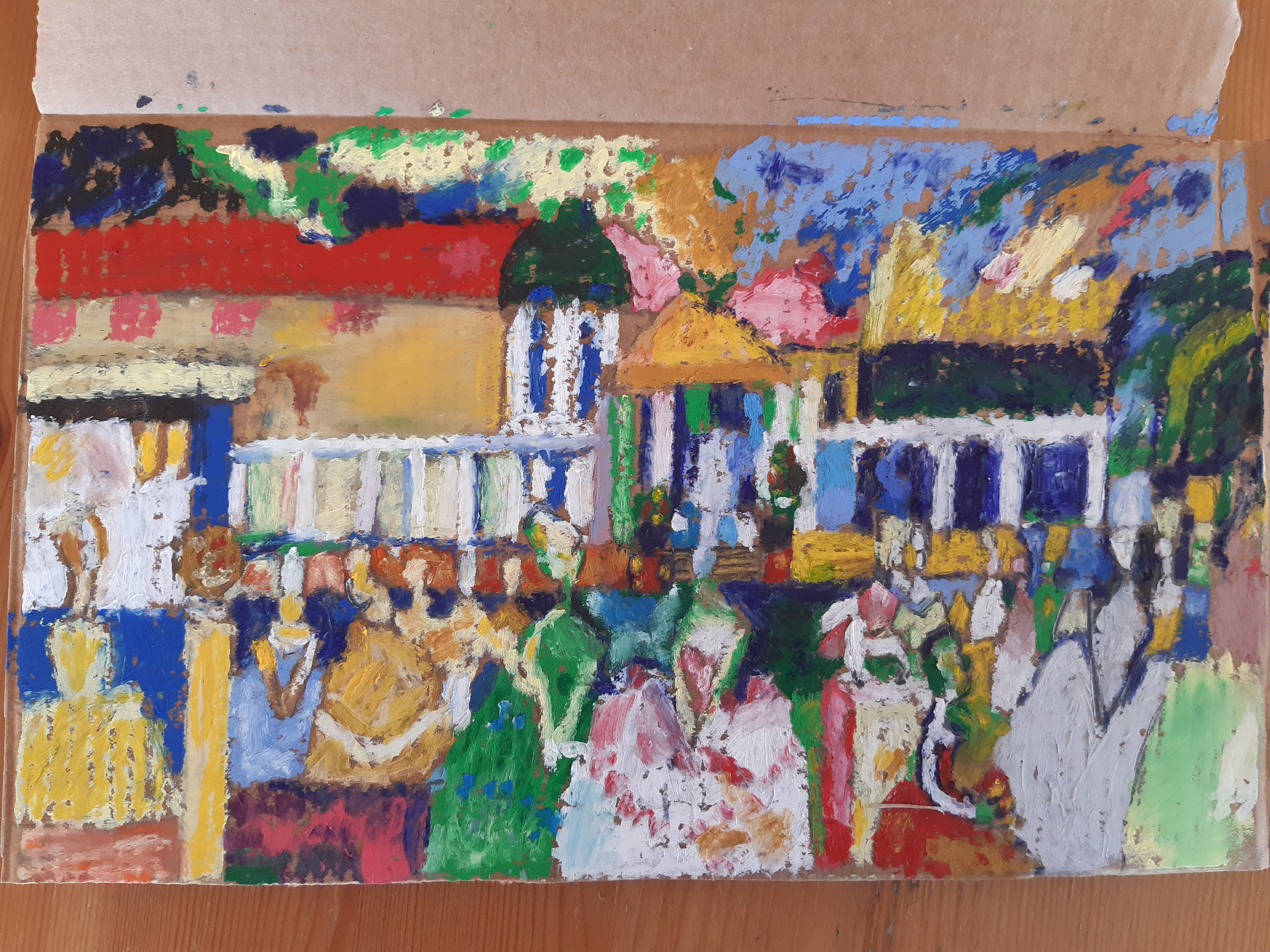 Kandinsky  - Oil pastel on cardboard 