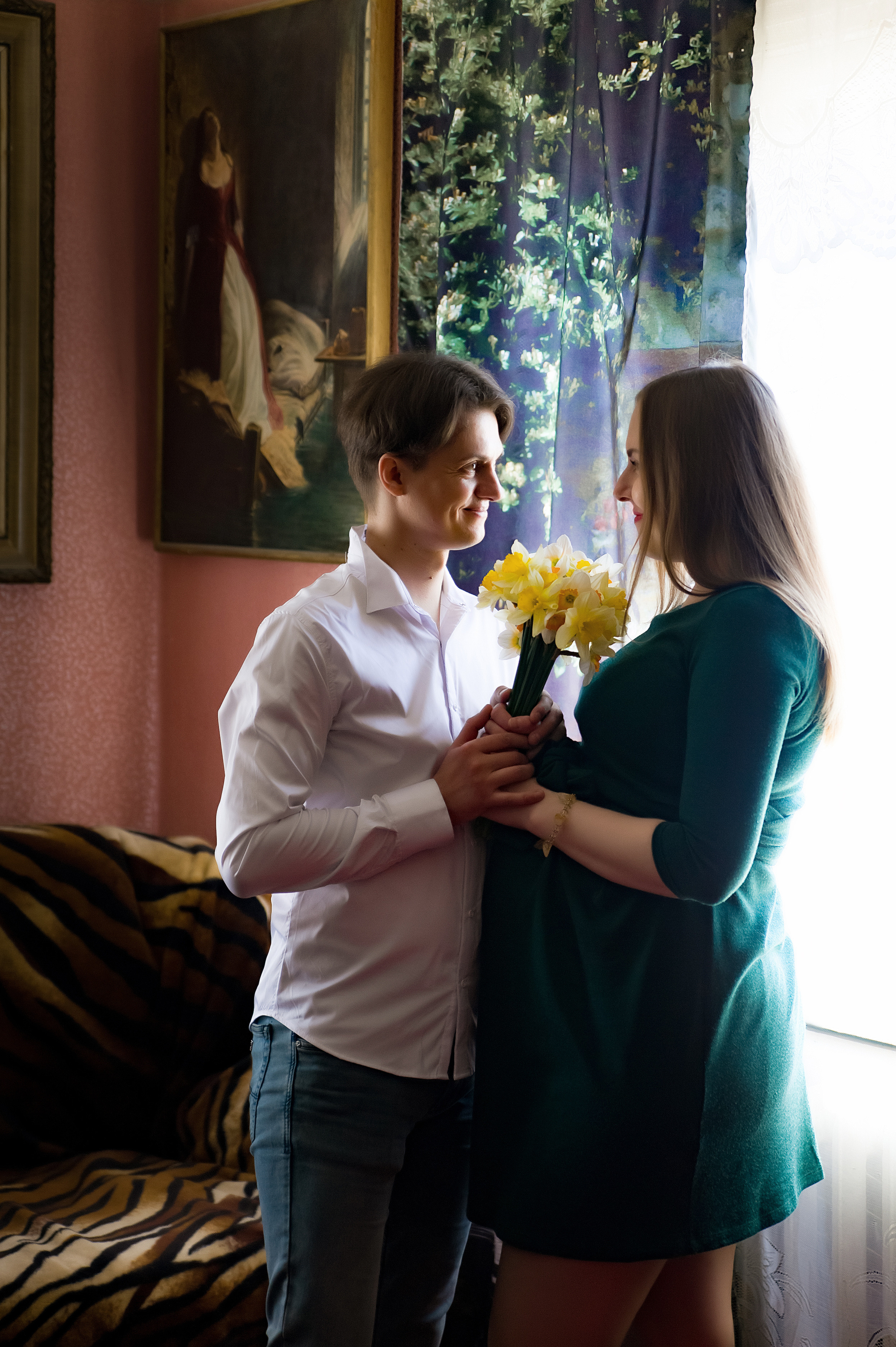 Домашняя фотосессия Саши и Ани. Aile fotoğrafçısı Olga Aksyonova, Donetsk ve Antalya’da