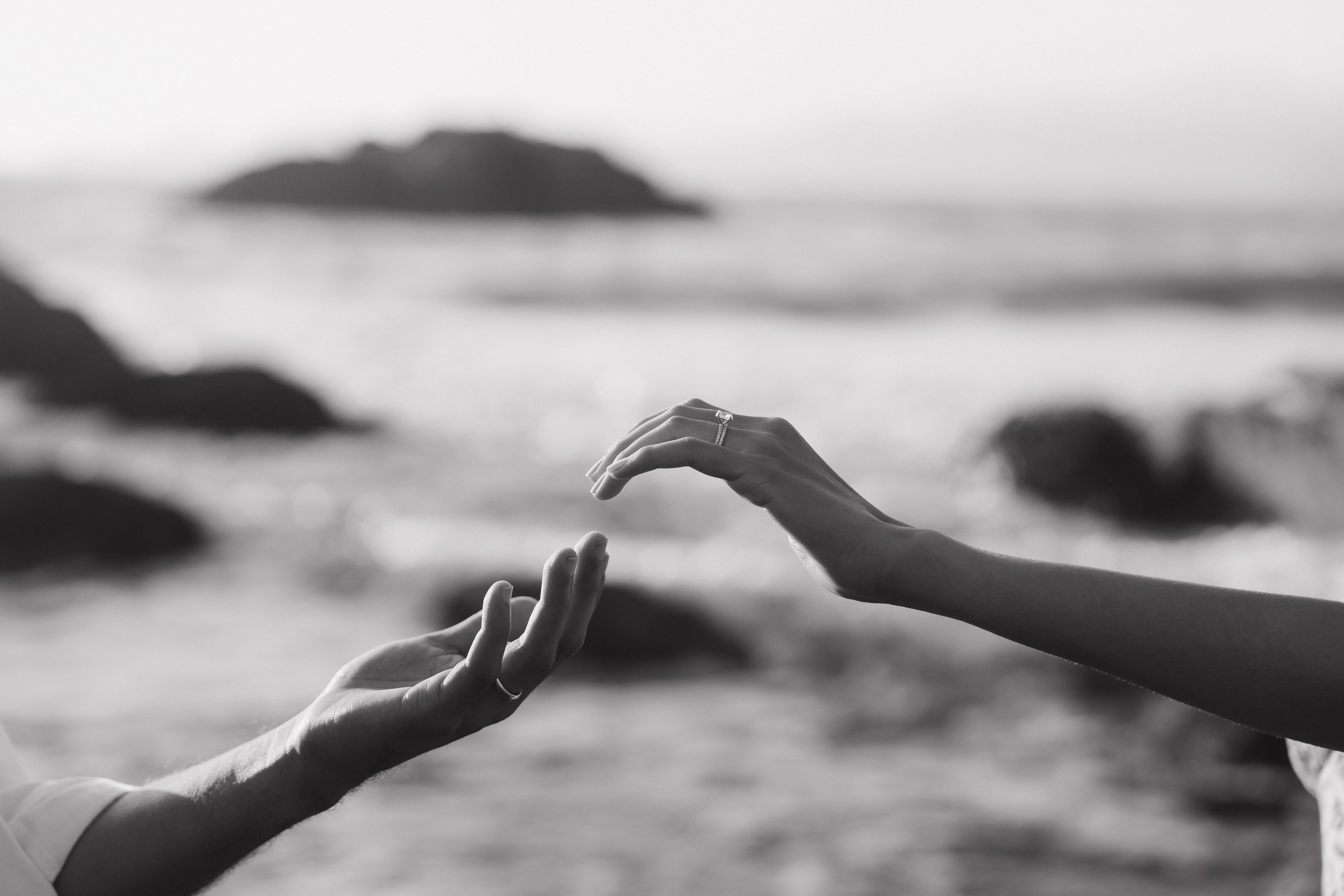 Engagement and Couple’s Photoshoot at Marshall’s Beach with iconic Golden Gate bridge view. Soulo Photography | San Francisco Bay Area Based Photographer