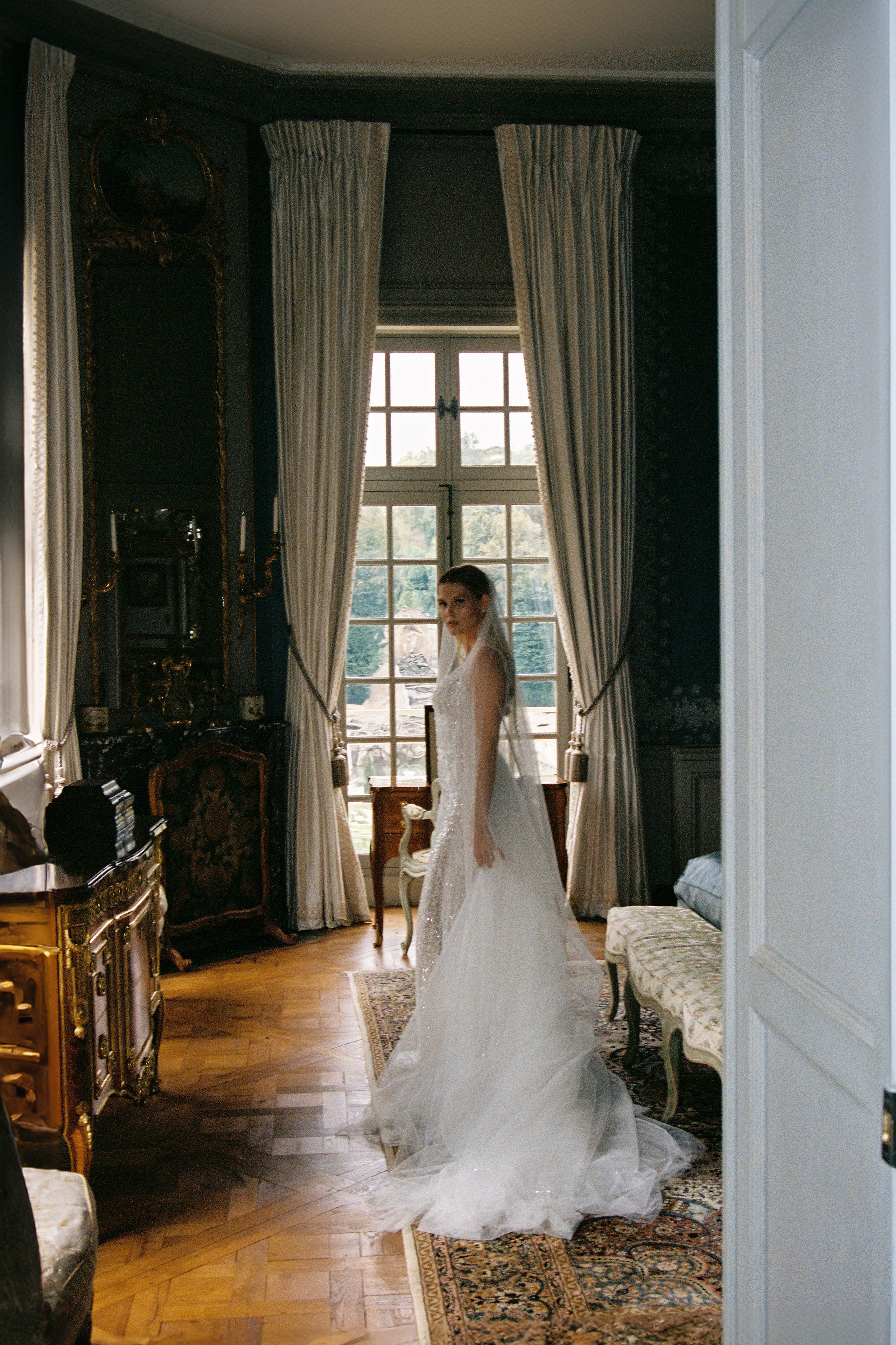 A luxury wedding at Chateau de Villette, just 40 minutes from Paris, captured entirely on film photography
