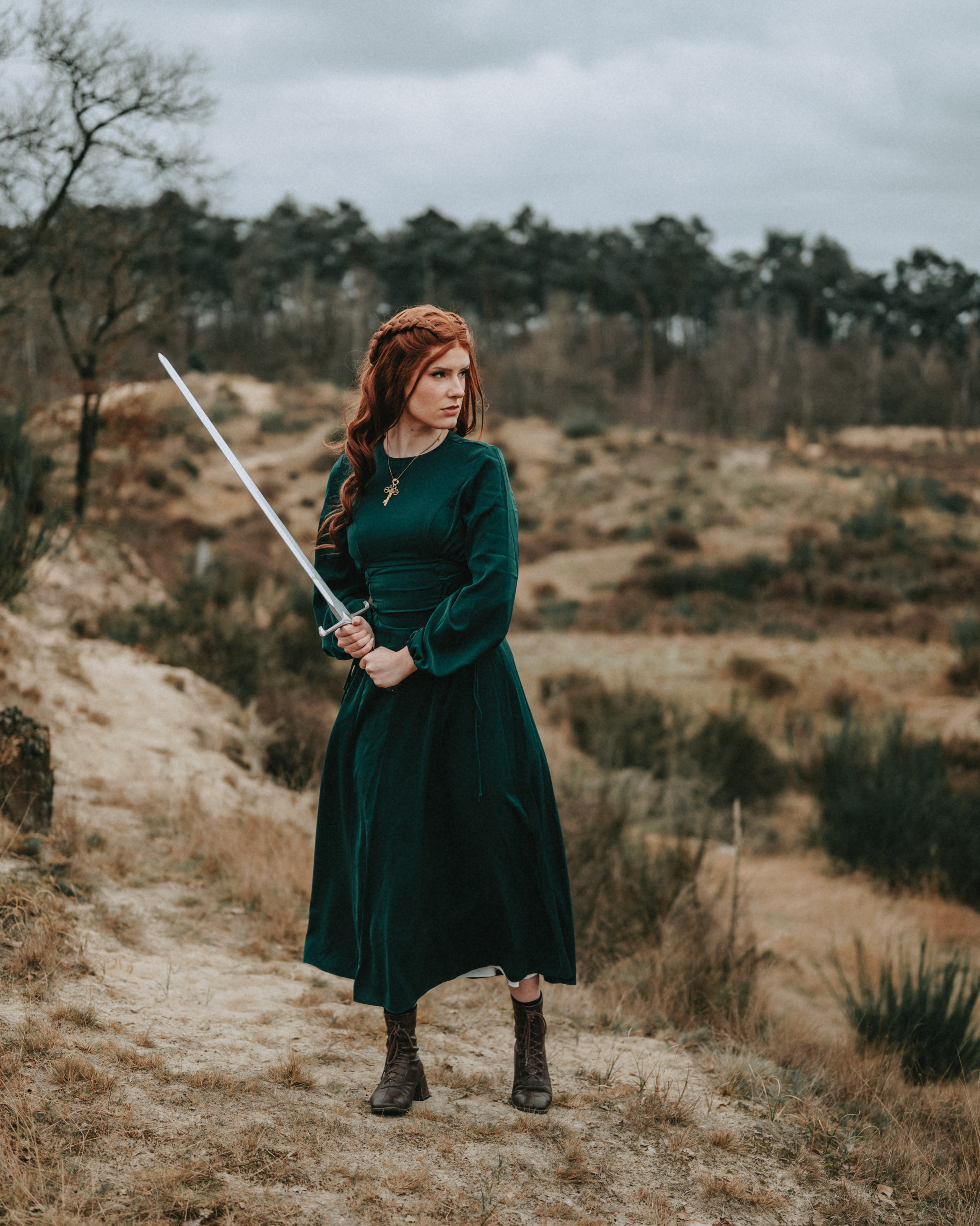 Warrior Princess Portrait Session in Heather Fields. Moth & Moss Photography