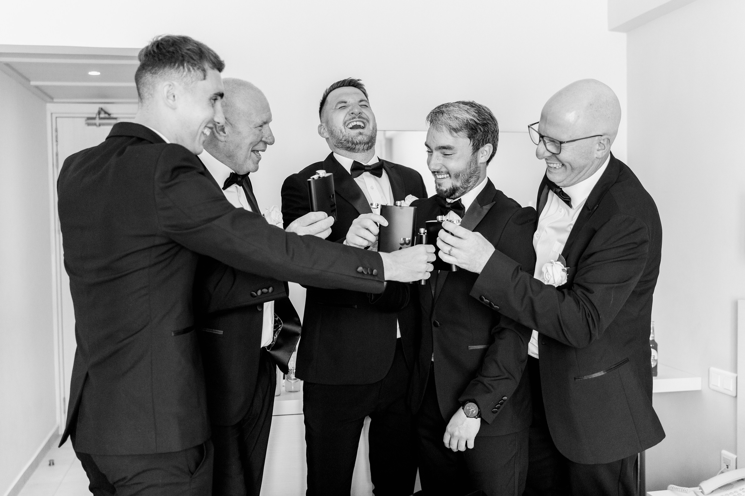 Groom has fun with mates Rhodes, Greece