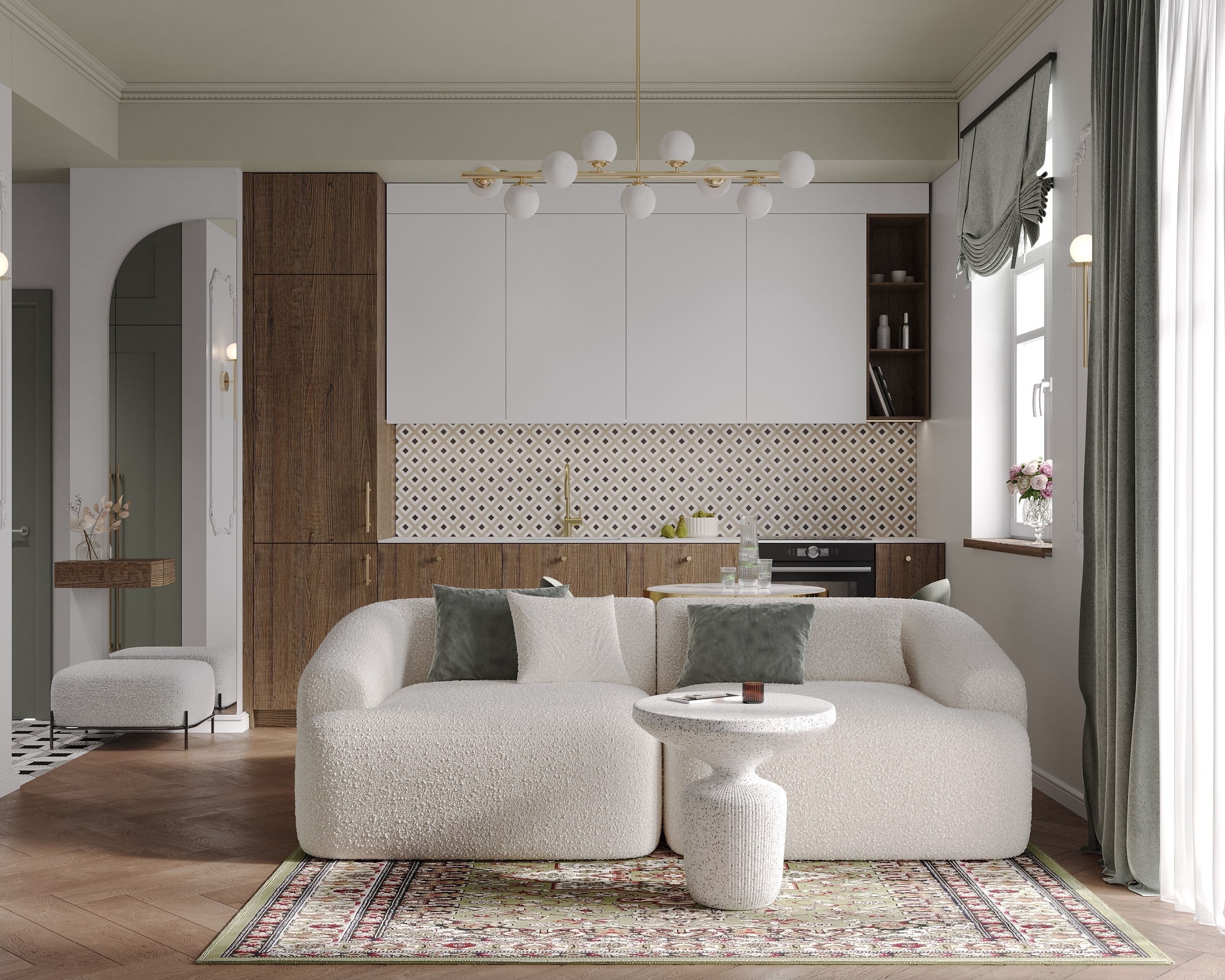 Flat of Gediminas. Simple Archs — high quality visualizations for your interior projects