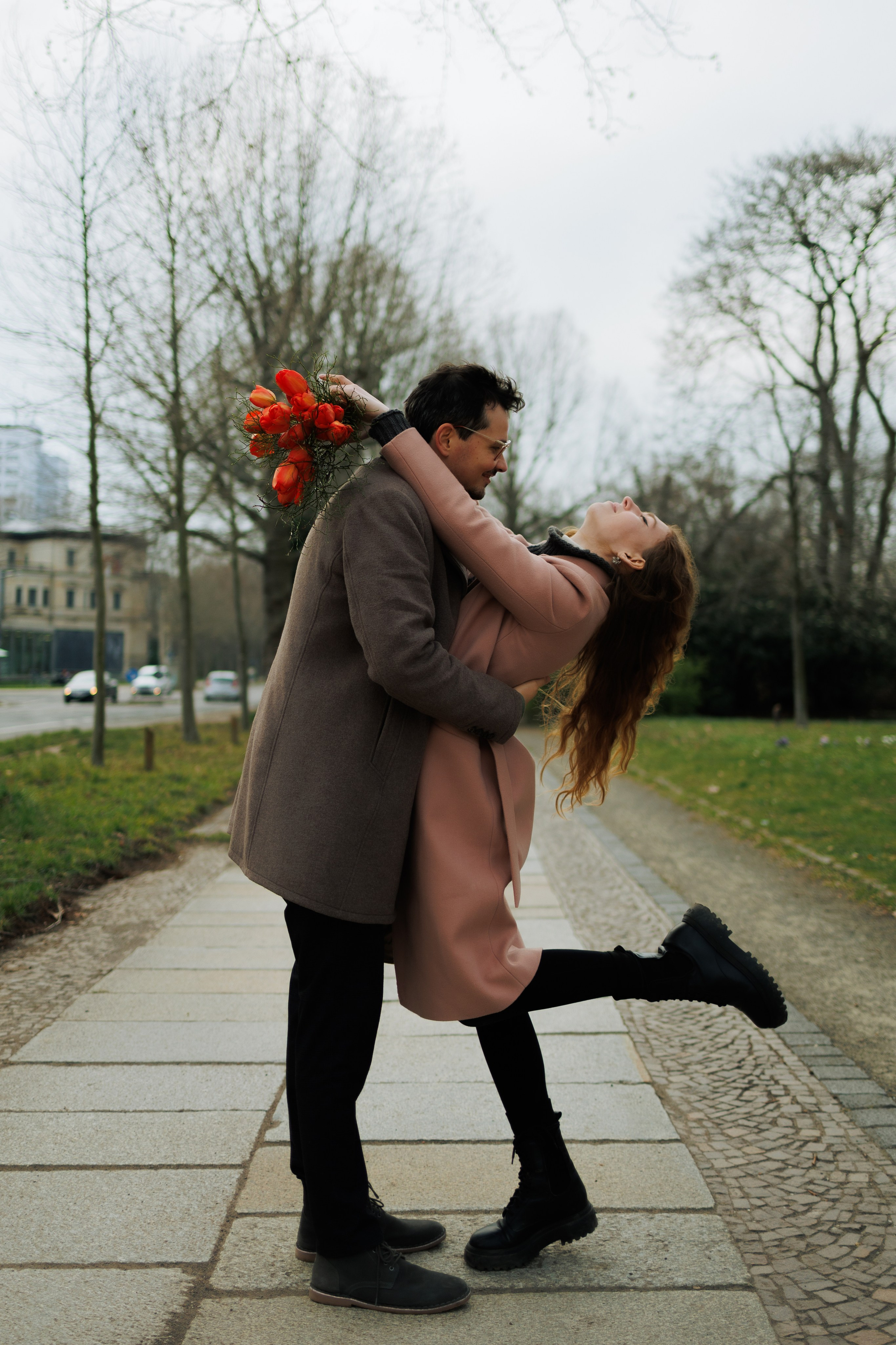 Love Story in Leipzig Park. Emotional&Cinematic Couple Photoshoot by Kristina Kozheltsova. Kristina Kozheltsova- Soulful Portrait&Lifestyle&Love Story Photographer in Leipzig, Germany
