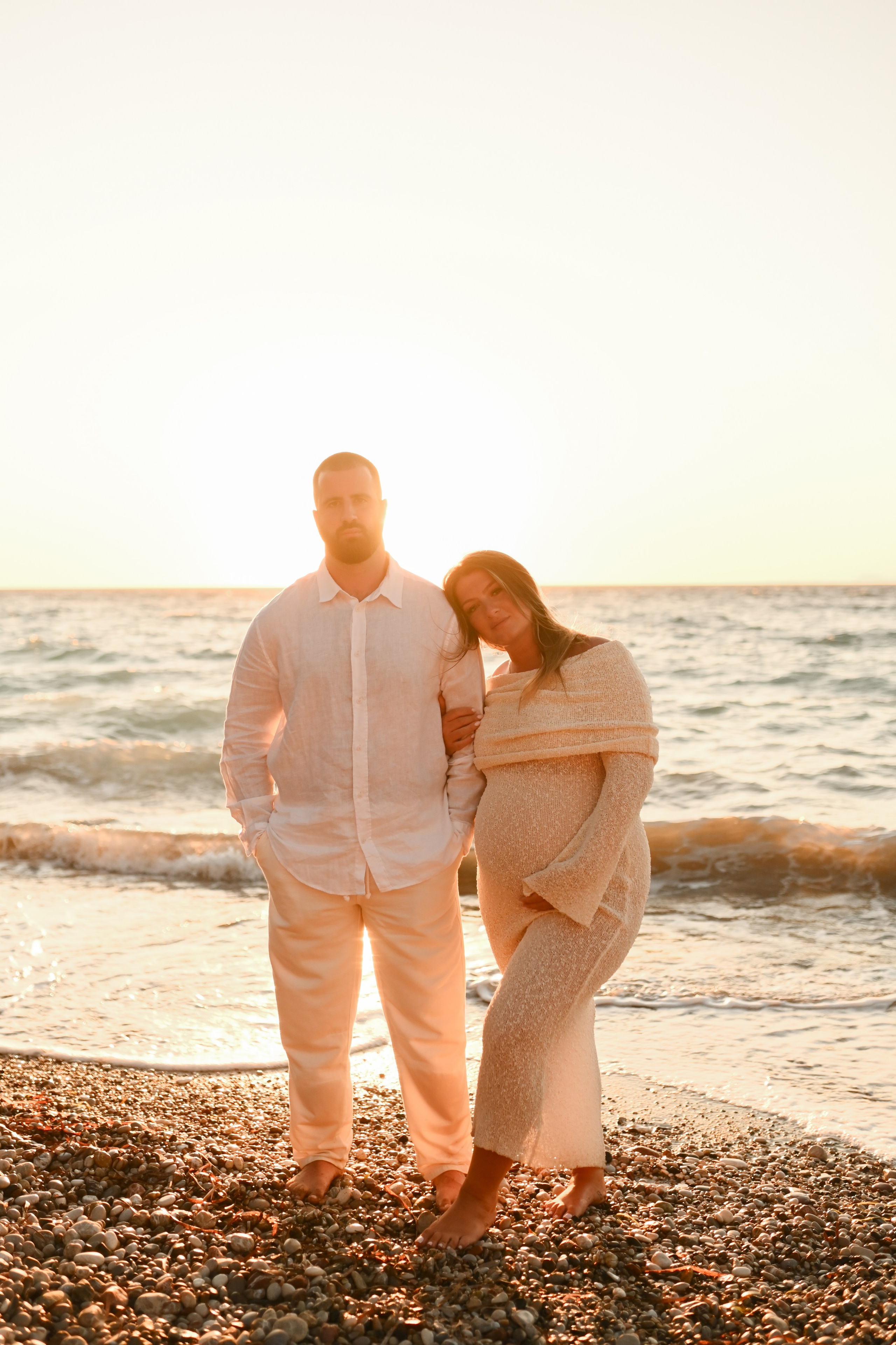 Romantic Beach Photoshoot in Rhodes — Couples & Maternity Photography at Sunset. Photographer in Rhodes Island
